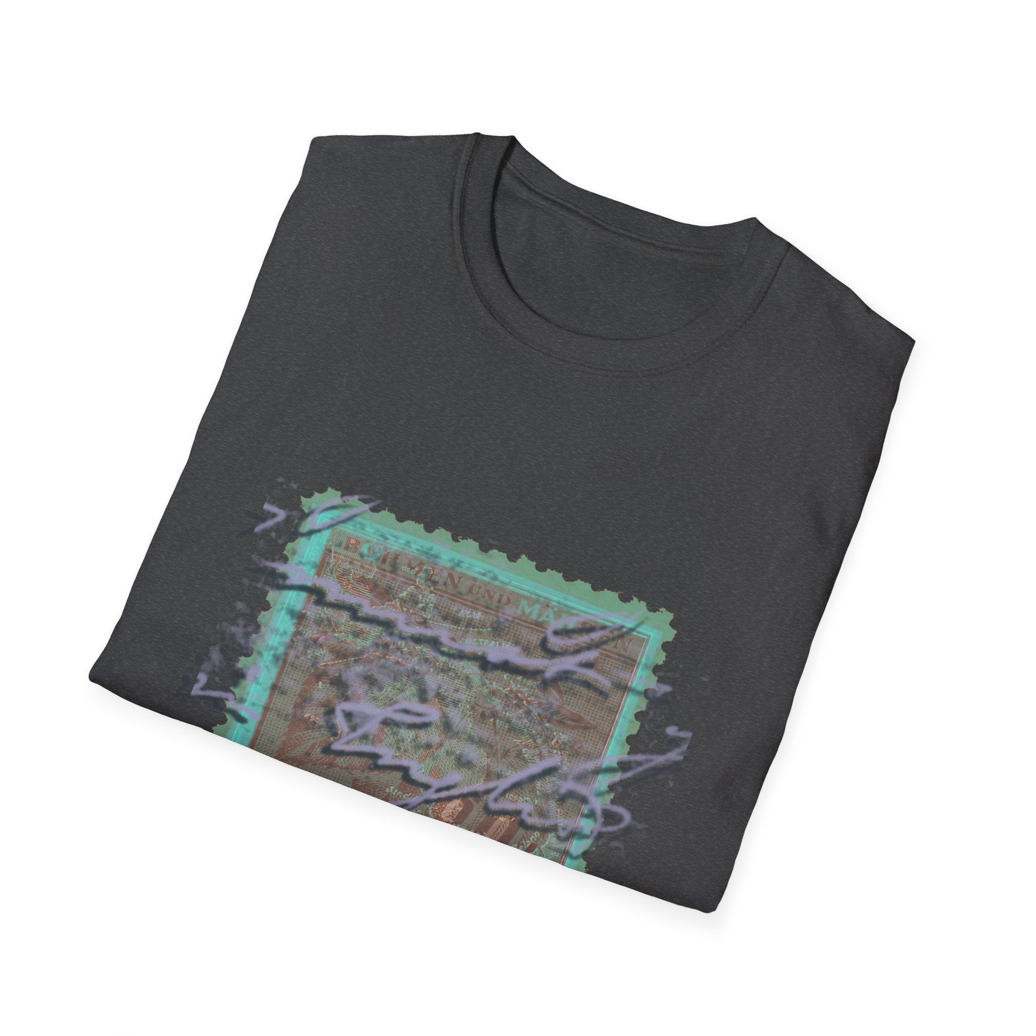 Vintage Postage Stamp Graphic Tee – Handwritten Script Design