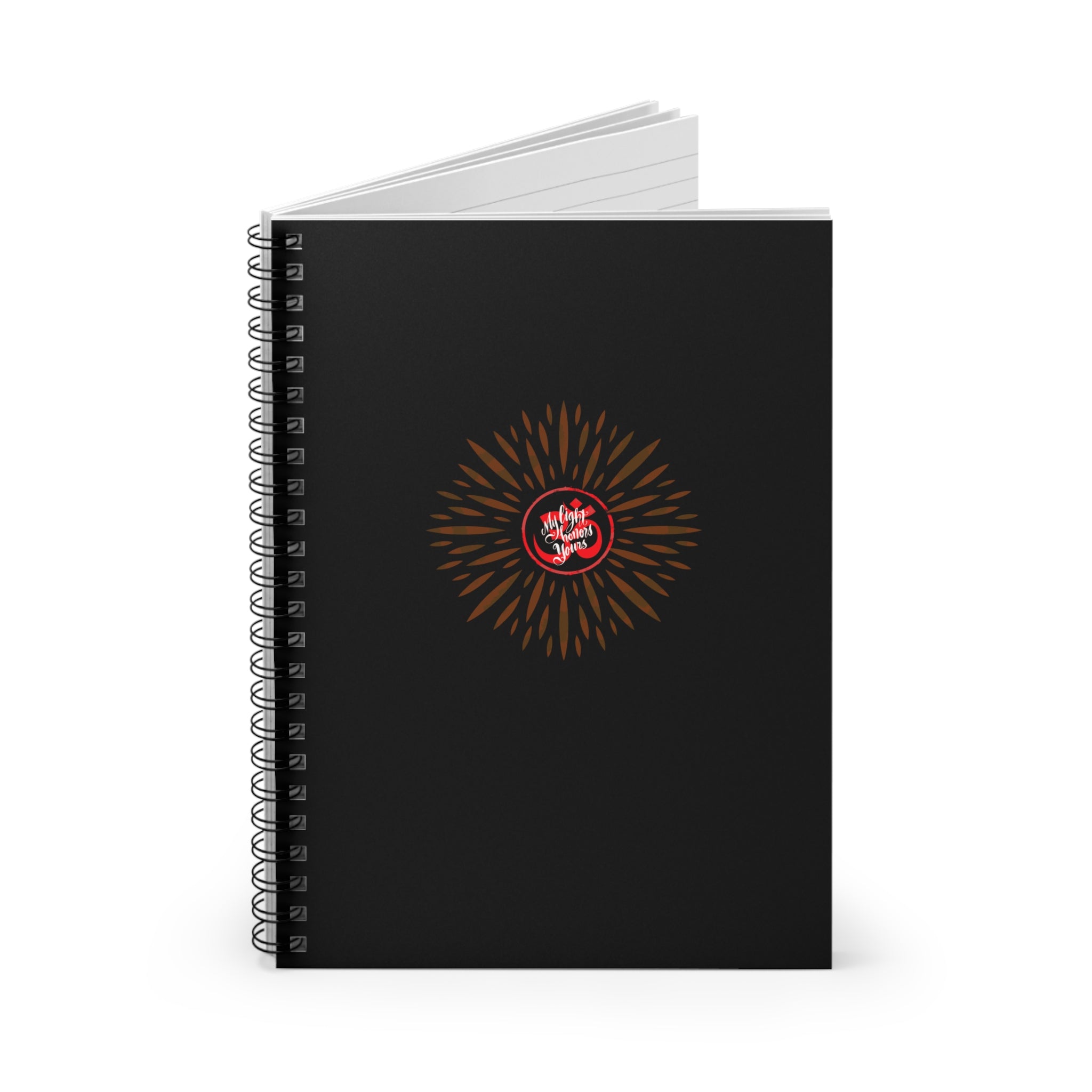 Black Spiral Notebook — my Light Honors Yours Design (Ruled)
