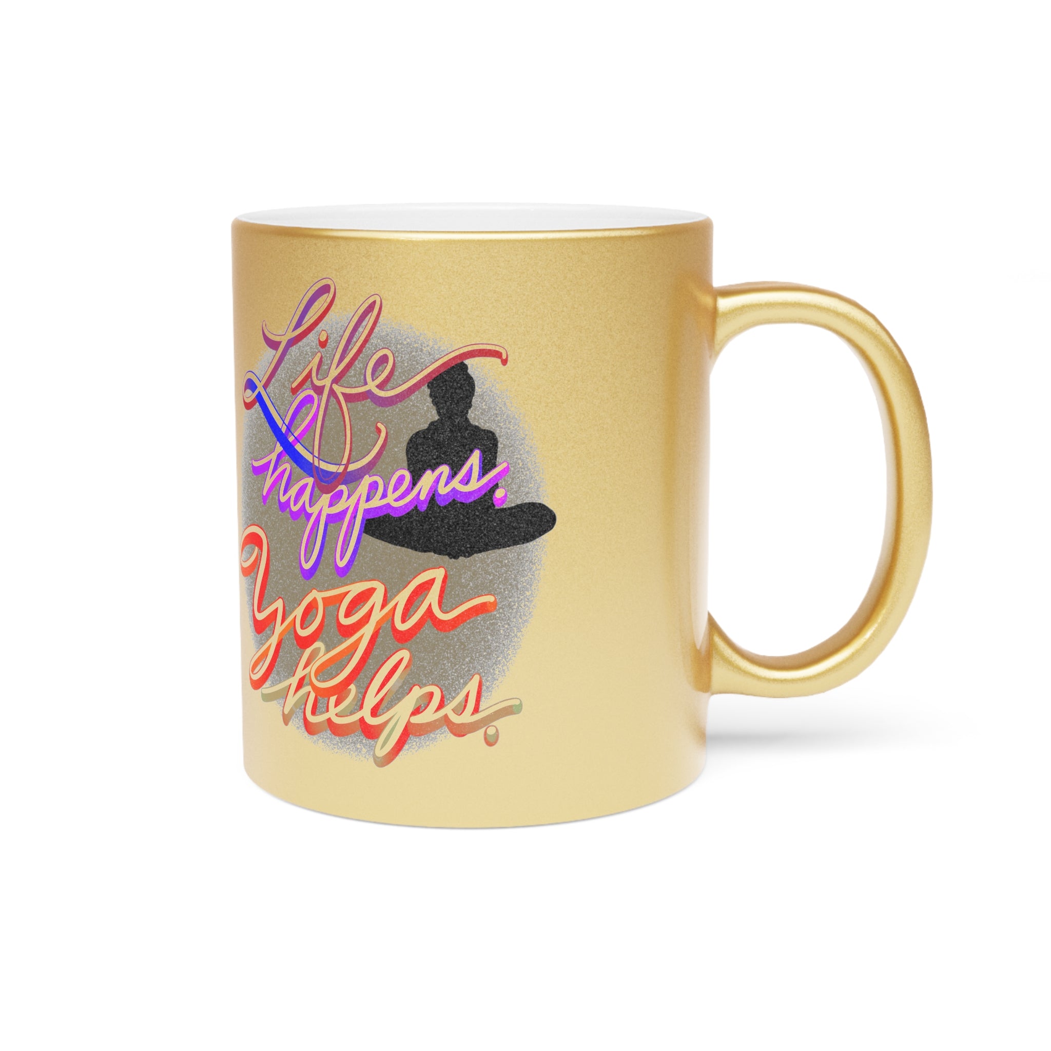 LIFE/YOGA Metallic Mug (Silver\Gold)