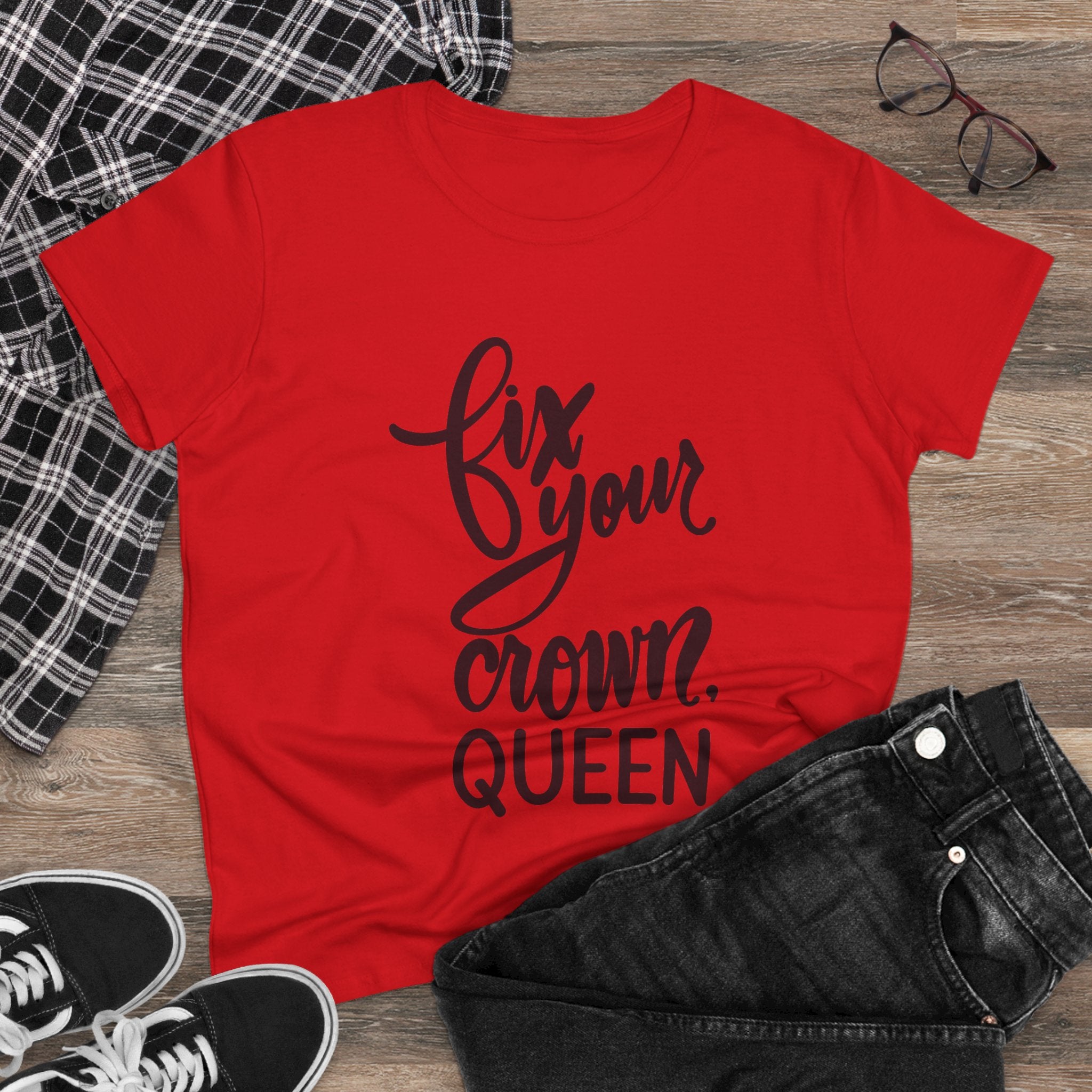 Empowering Women's Tee - "Fix Your Crown, Queen"