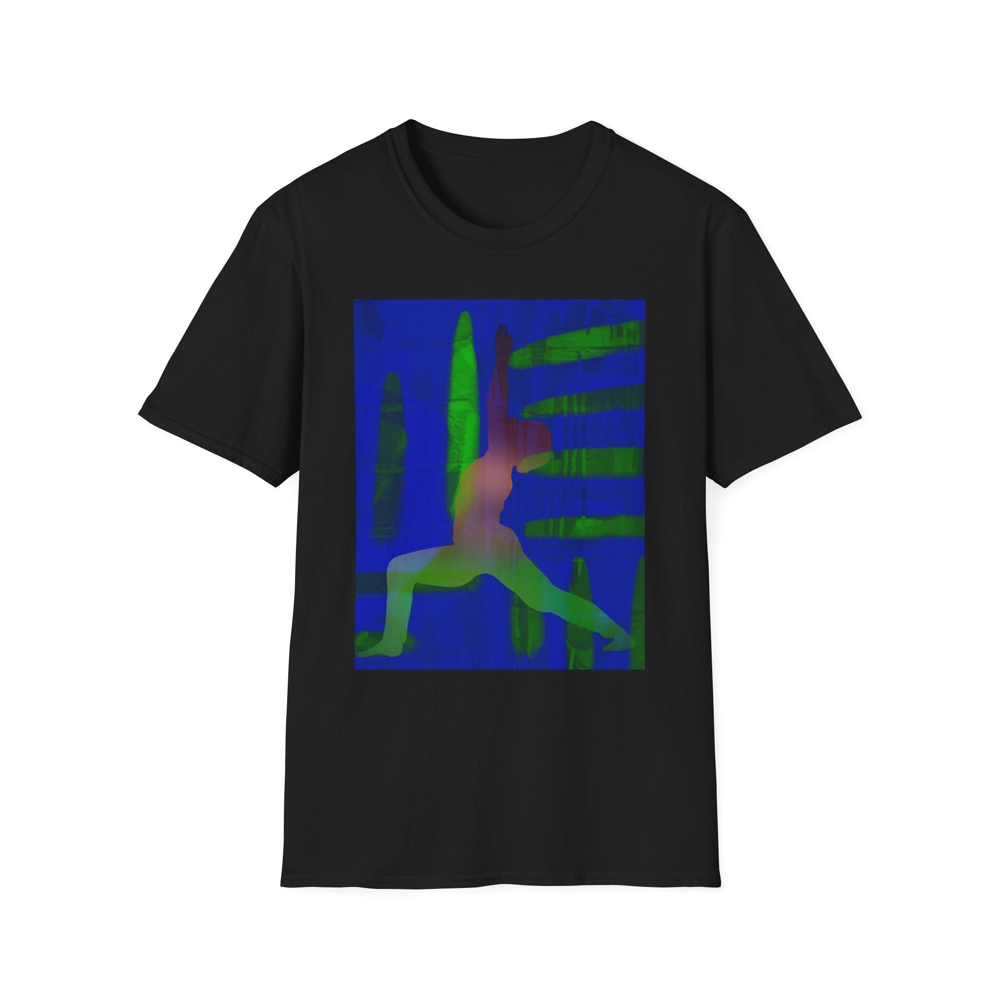 Yoga Pose Graphic T‑Shirt — Abstract Warrior Silhouette