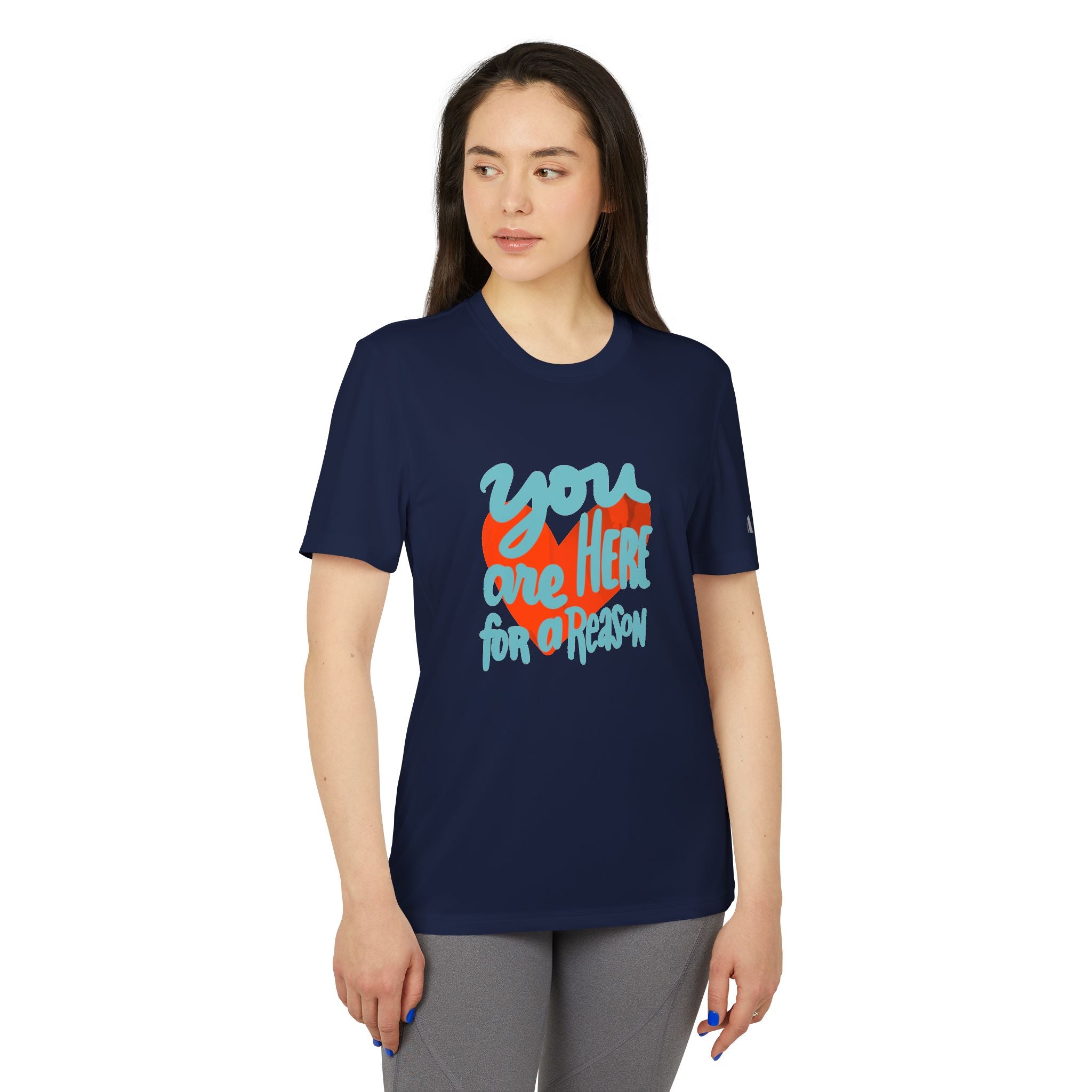 Inspirational Adidas Unisex Sport T-shirt - "You Are Here for a Reason"