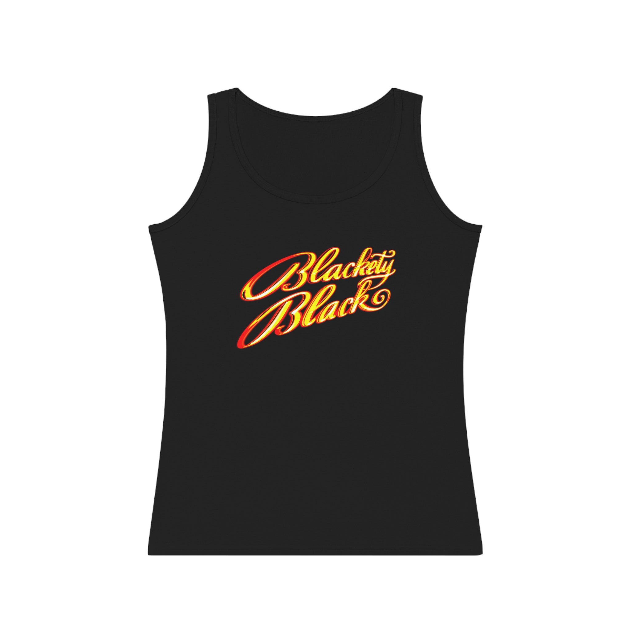 Women's Black Tank Top - 'Blackety Black' Stylish Hand-lettered Tee