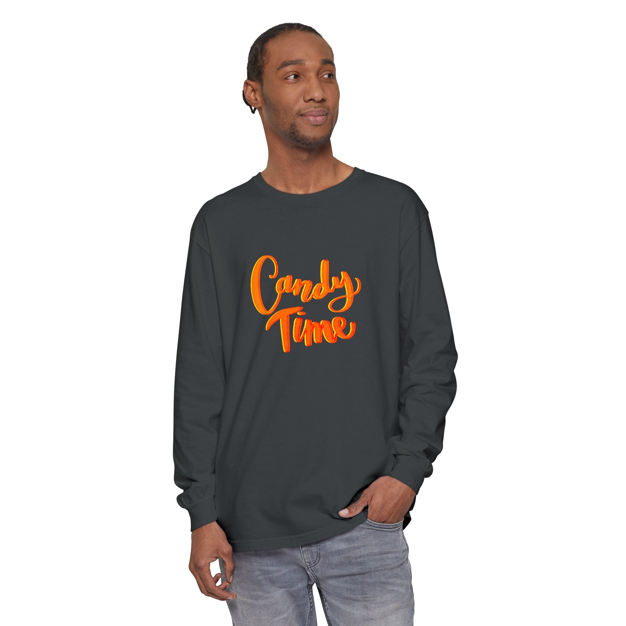CANDY TIME Unisex Garment-dyed Long Sleeve T-Shirt