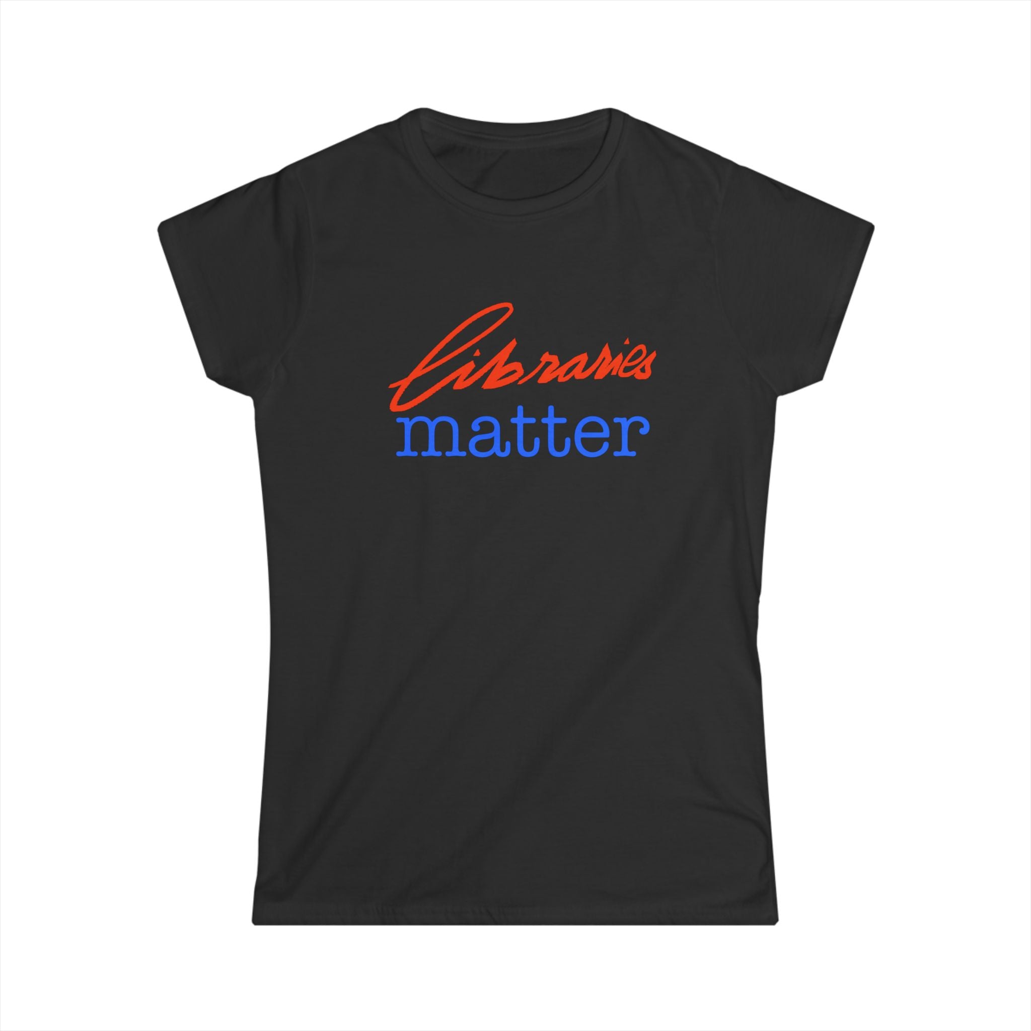 Library Advocate Women's Softstyle Tee, Book Lover Shirt, Library Support Tee, Literary Gift, Reading Enthusiast Apparel