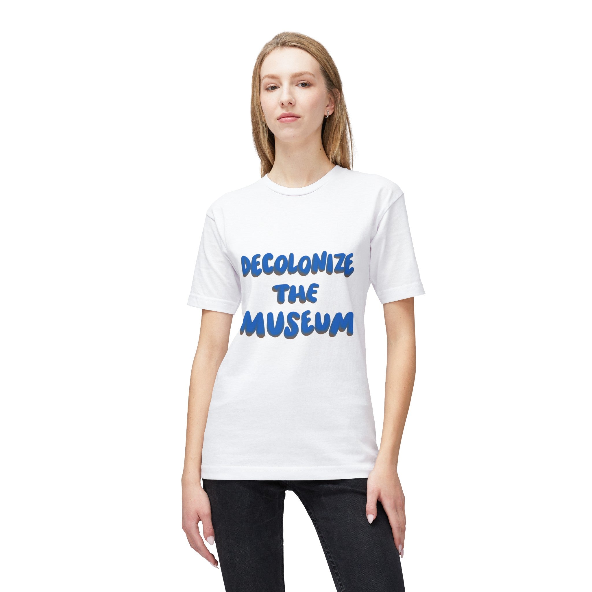 DECOLONIZE THE MUSEUM Unisex Midweight T-shirt, Made in US