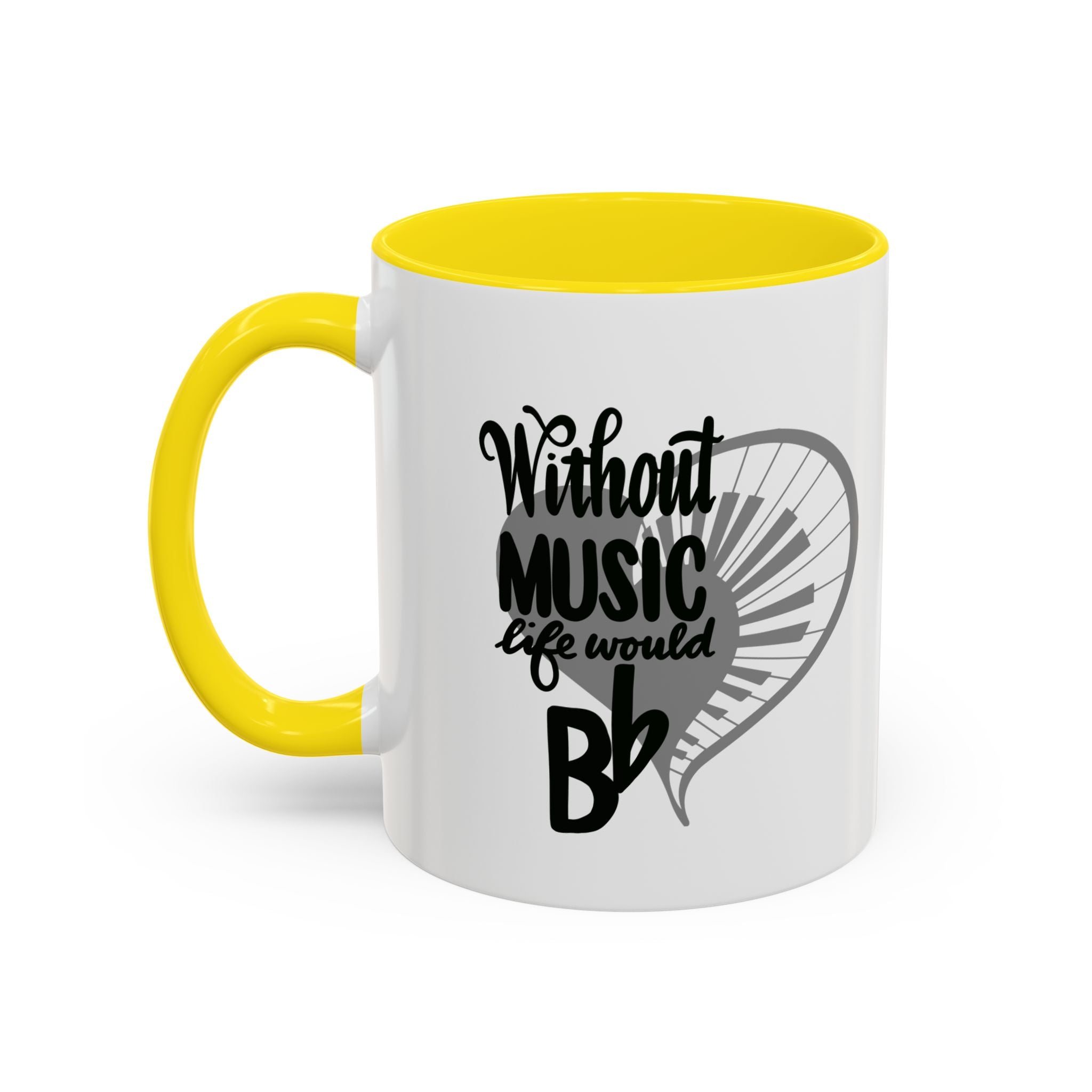 Inspirational Music Accent Coffee Mug - "Without Music Life Would Be Bb" - Perfect for Musicians and Music Lovers