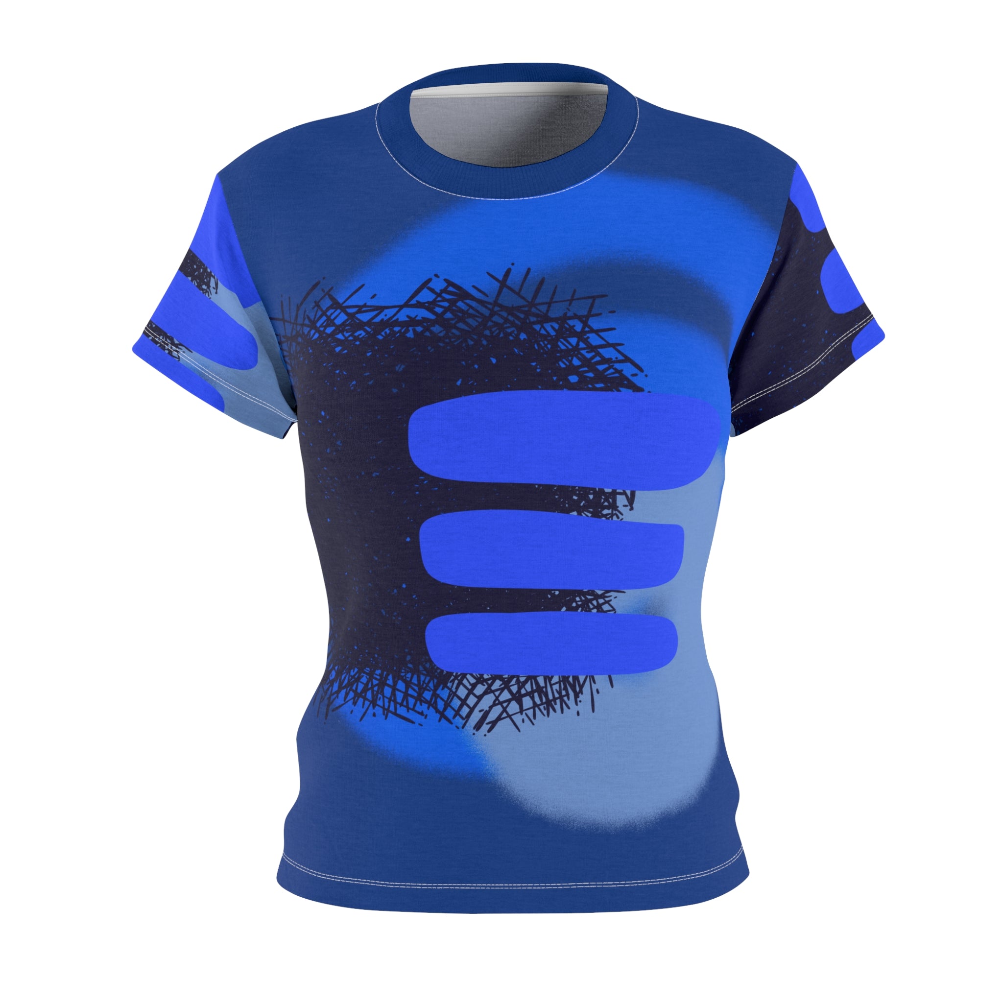 AZURE AND COBALT Women's Cut & Sew Tee (AOP)