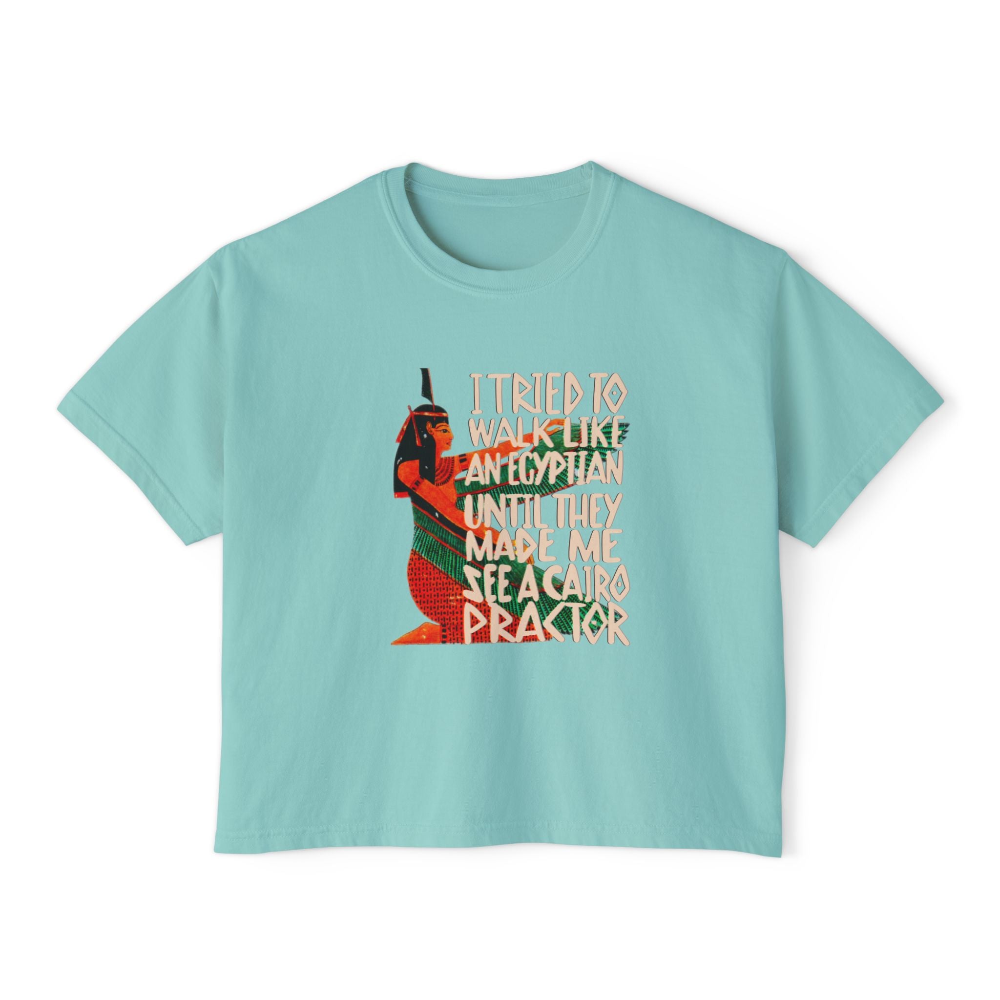 Funny Women's Boxy Tee - Egyptian Humor Graphic - Perfect for Casual Outfits and Gifts