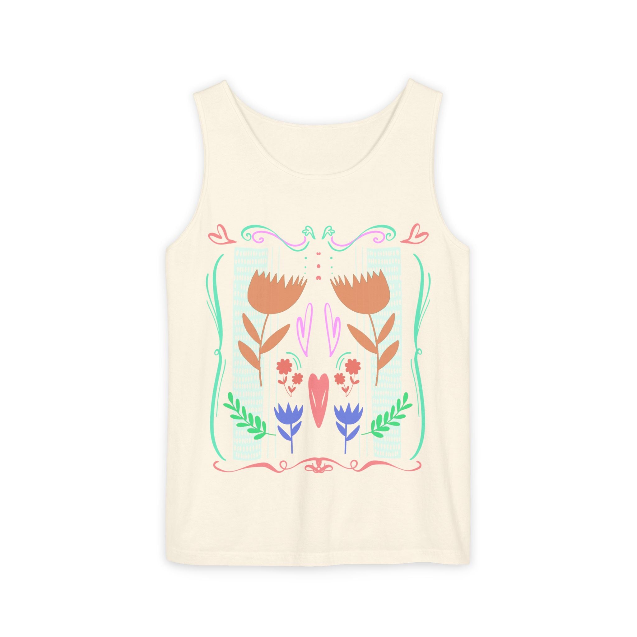 Boho Floral Unisex Tank Top - Perfect for Summer Outings & Festivals