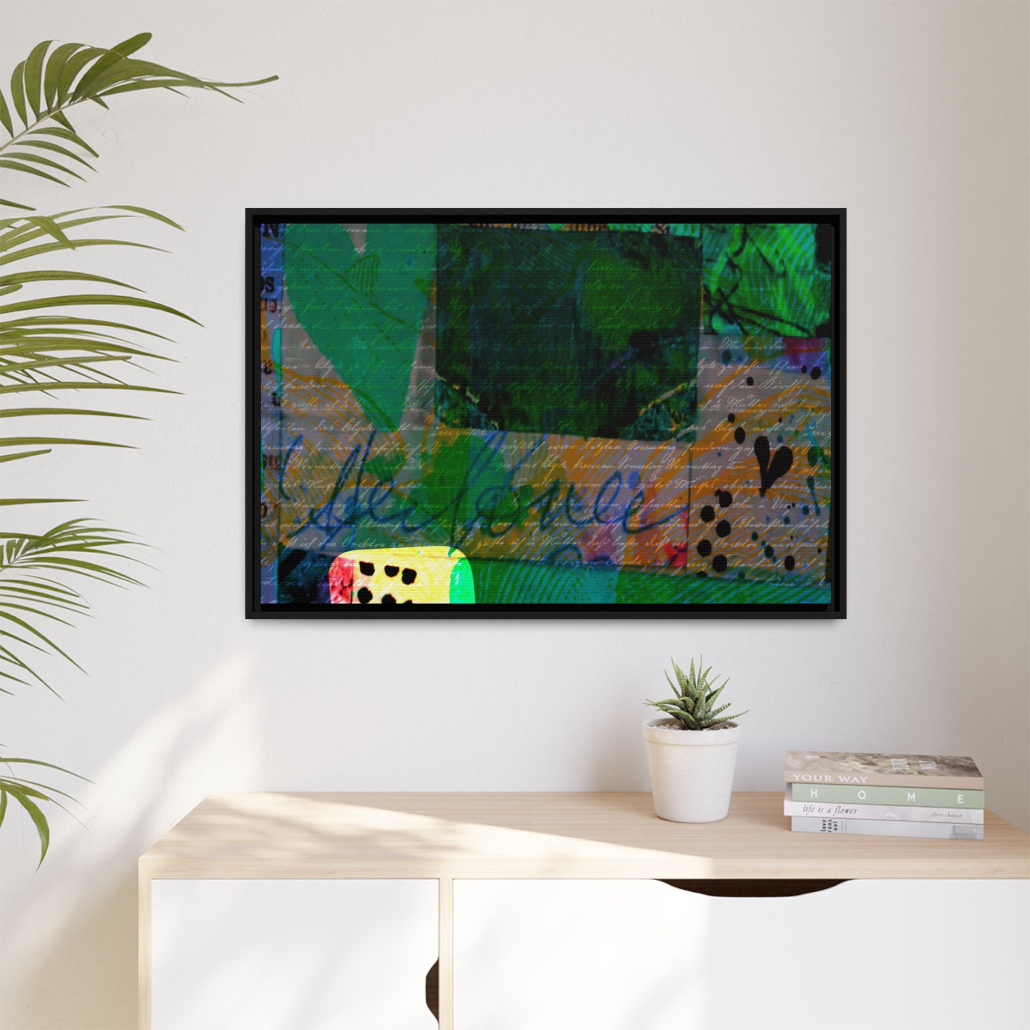 Colorful Abstract Framed Canvas Art - Vibrant Wall Décor