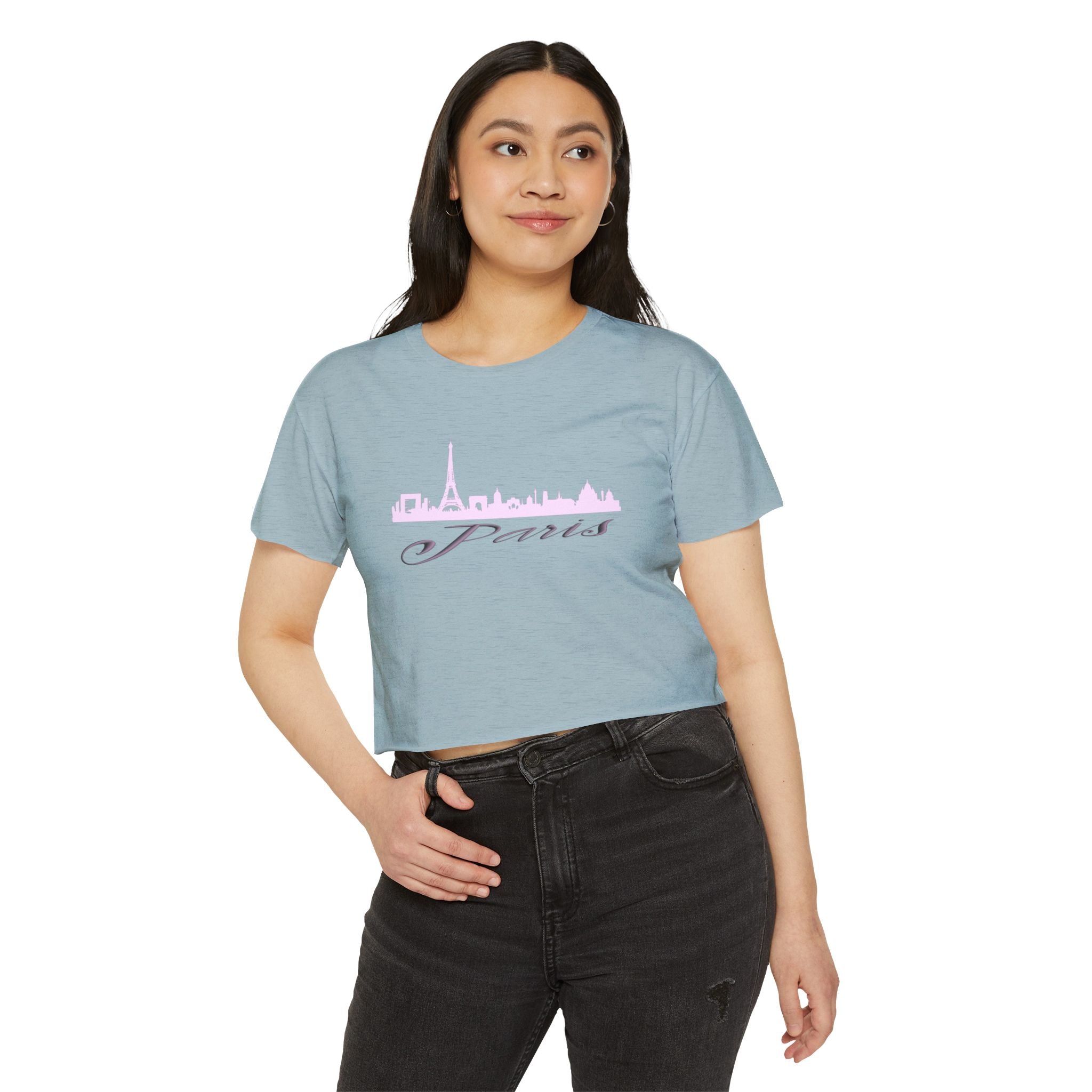 Women's Paris Vibe Festival Crop Top - Trendy Summer Style, Vacation Outfit, Concert Apparel, Gift for Her, Casual Chic T-Shirt