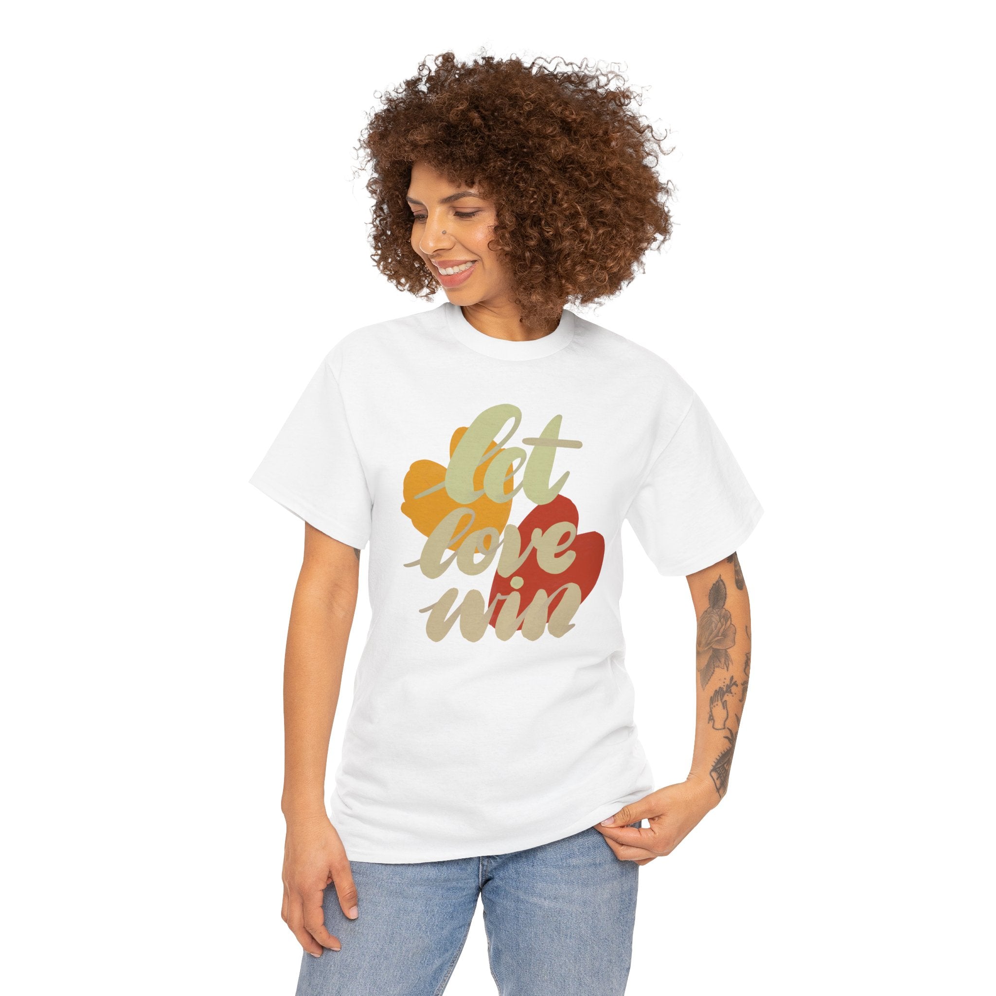 Let Love Win Unisex Heavy Cotton Tee - Comfortable & Inspirational T-Shirt