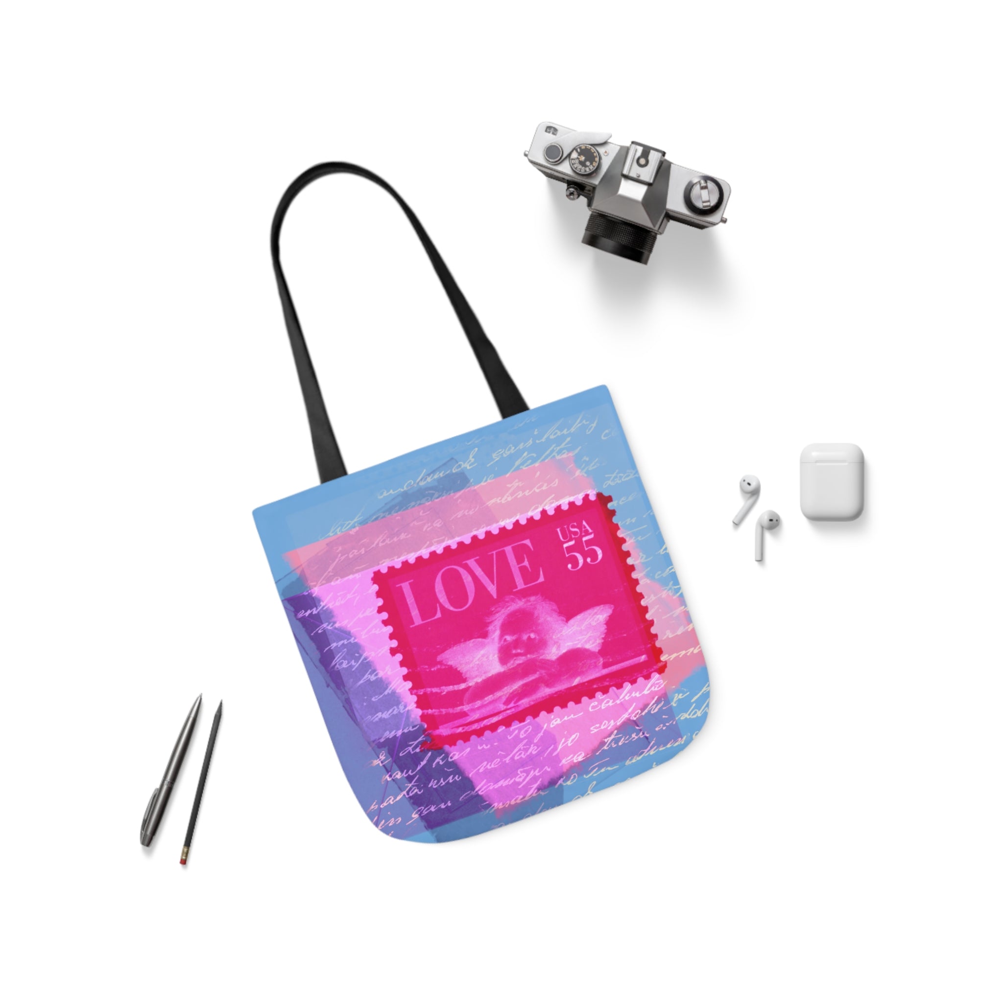LOVE FOR SALE Canvas Tote Bag, 5-Color Straps