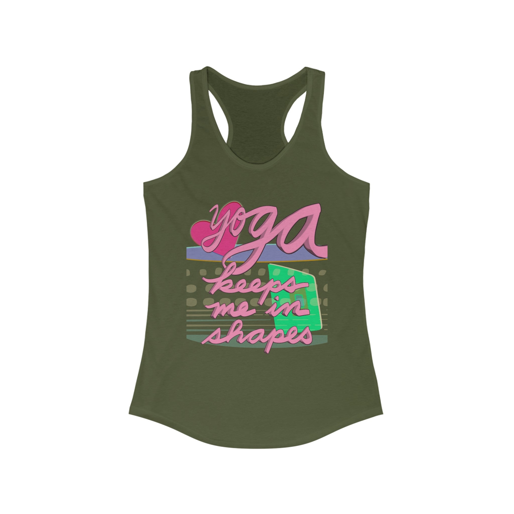 Tank Top - YOGA KEEPS ME IN SHAPES - Women's Ideal Racerback Tank