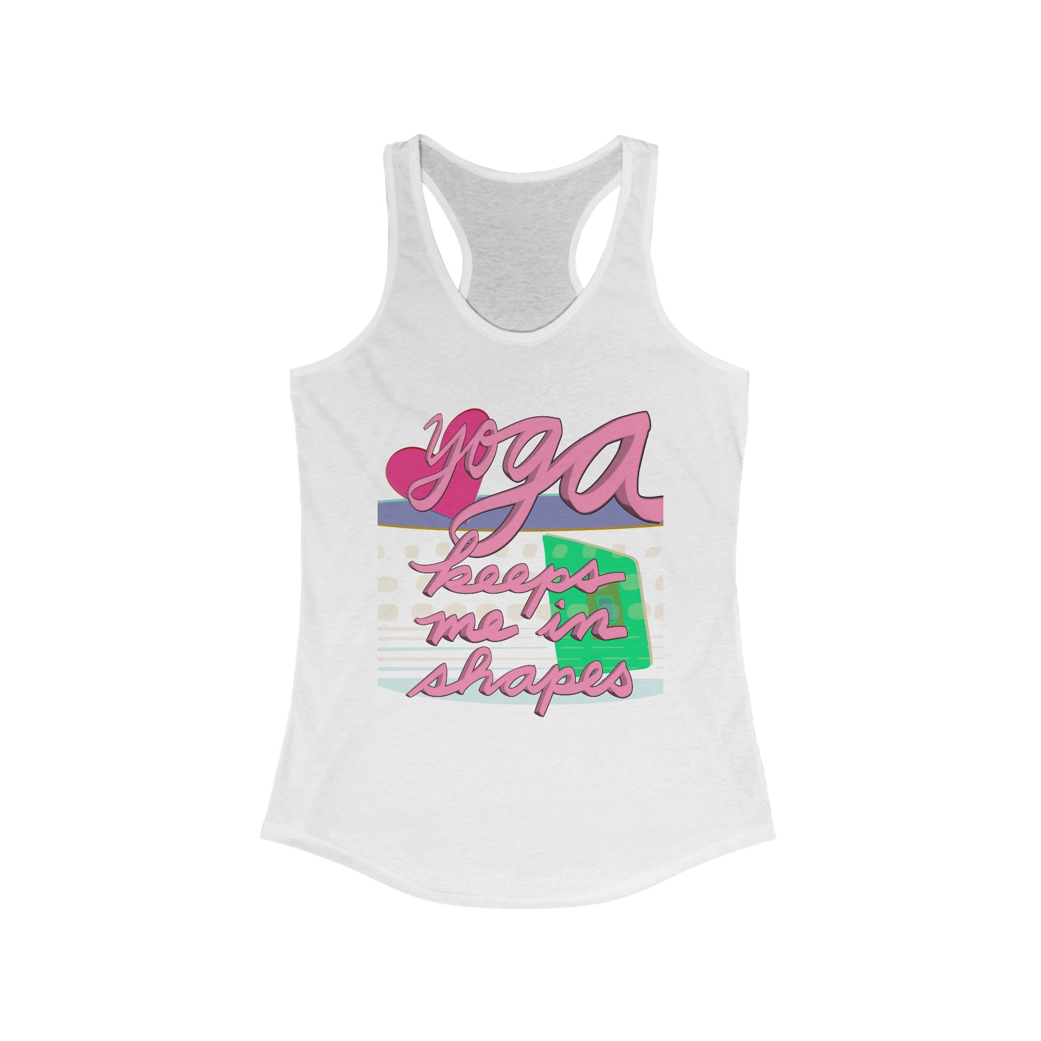 Tank Top - YOGA KEEPS ME IN SHAPES - Women's Ideal Racerback Tank