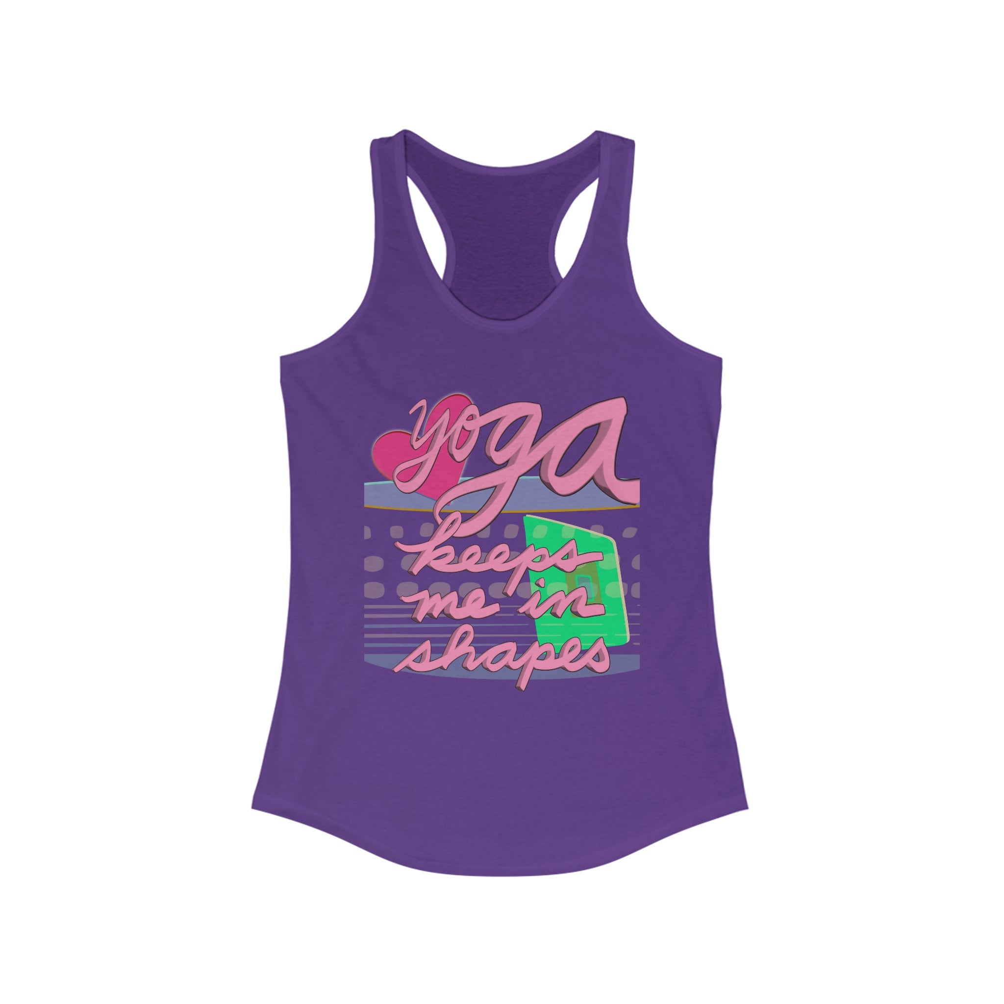 Tank Top - YOGA KEEPS ME IN SHAPES - Women's Ideal Racerback Tank