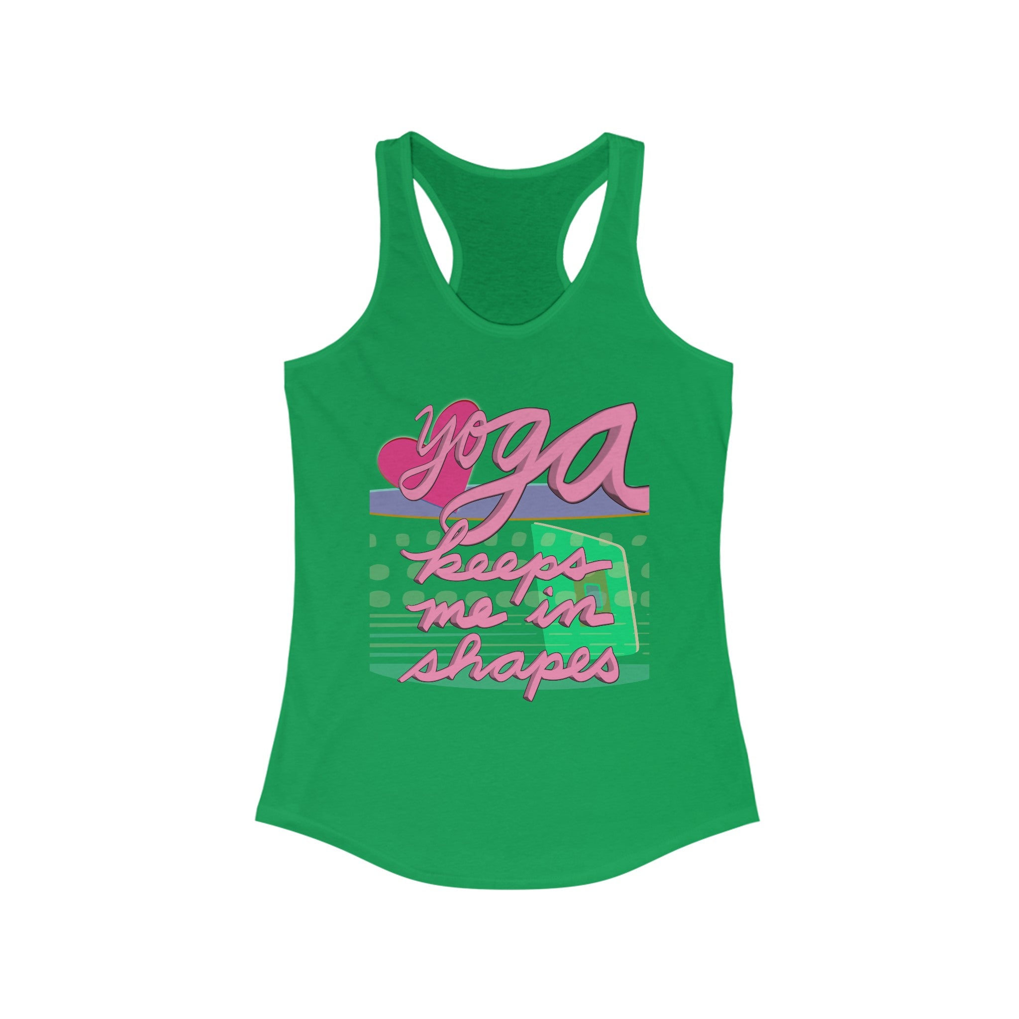 Tank Top - YOGA KEEPS ME IN SHAPES - Women's Ideal Racerback Tank