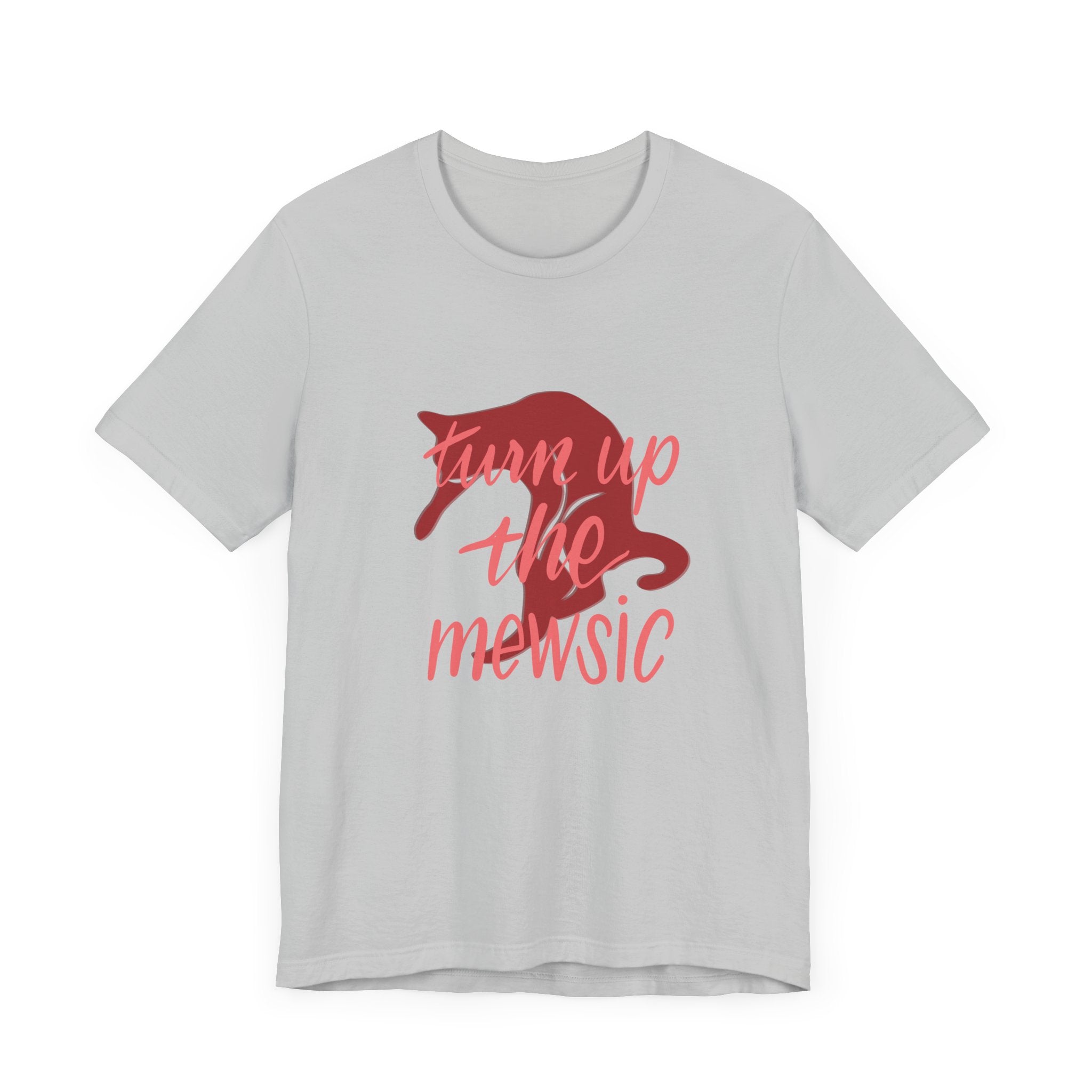Fun Music Unisex Jersey Tee - "Turn Up The Mewsic"