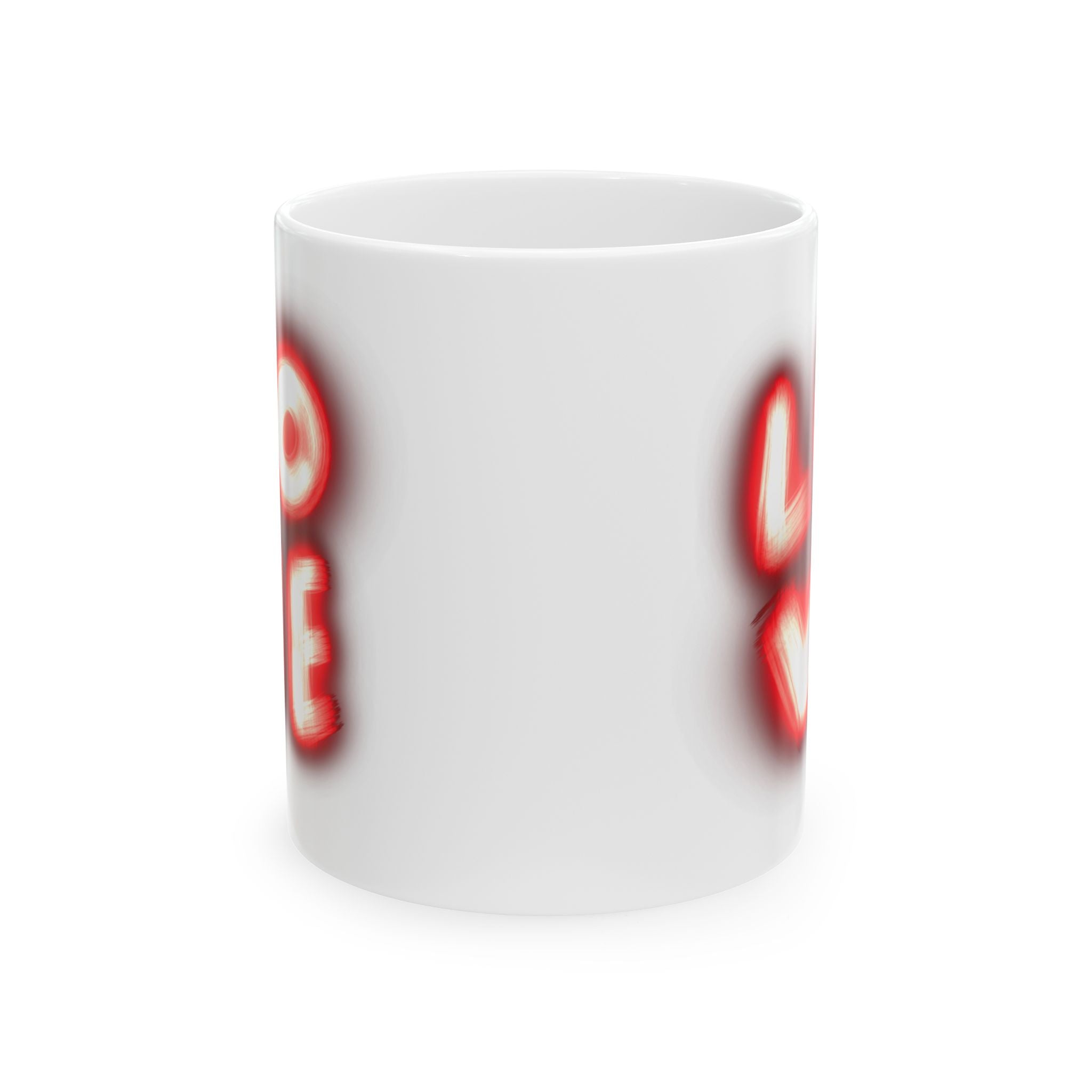 Burning Love Ceramic Mug — Retro Red Glow Coffee Cup ( 11 oz )