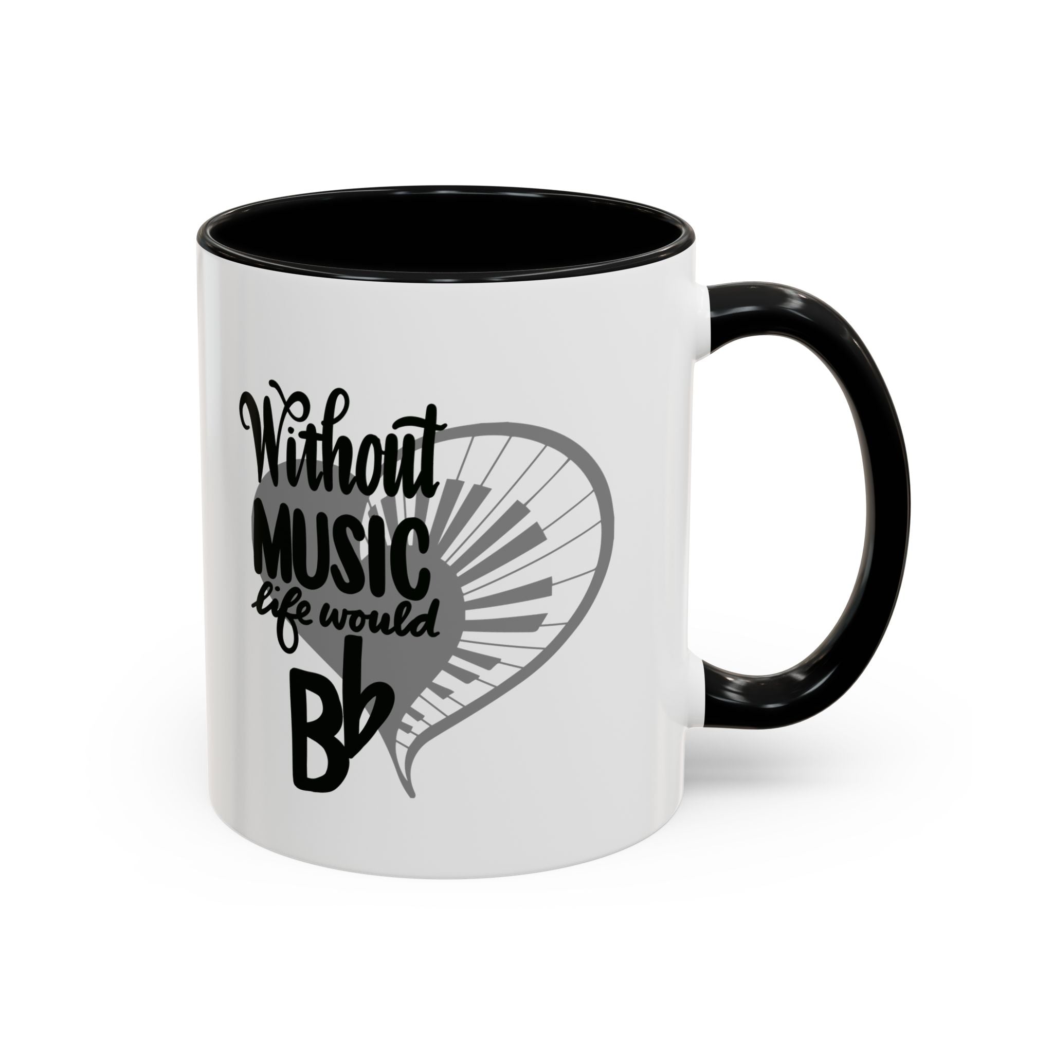 Inspirational Music Accent Coffee Mug - "Without Music Life Would Be Bb" - Perfect for Musicians and Music Lovers