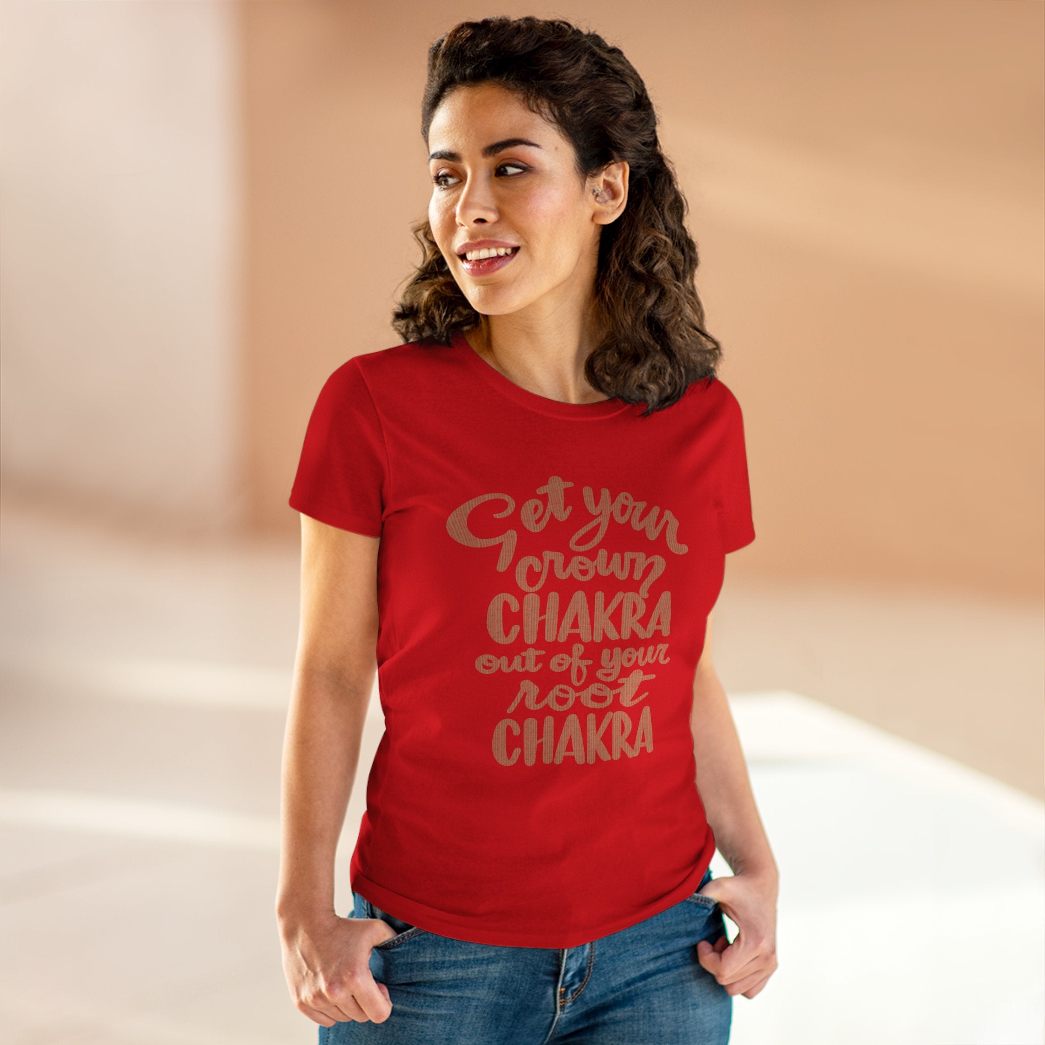 Funny Chakra Affirmation Cotton Tee for Women