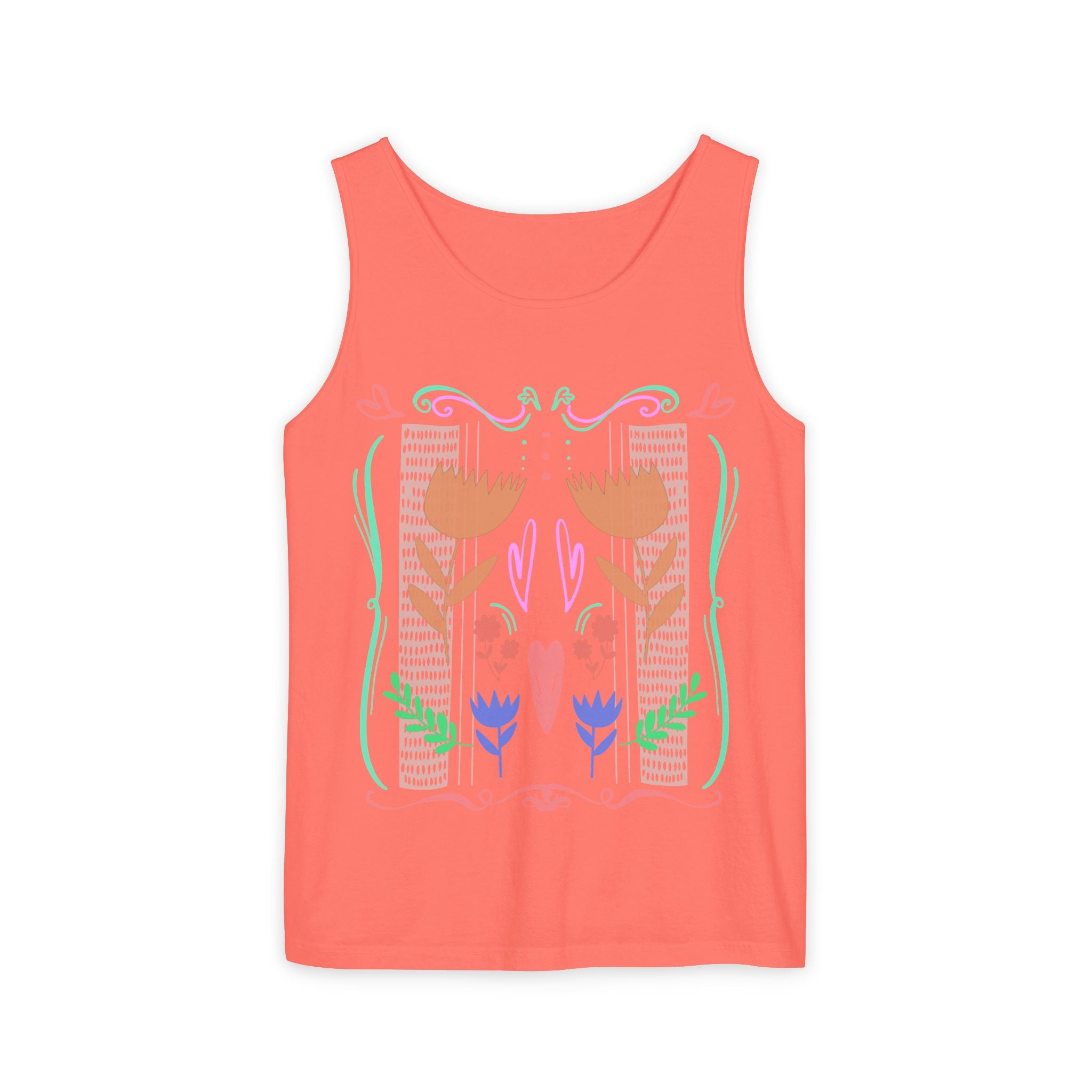 Boho Floral Unisex Tank Top - Perfect for Summer Outings & Festivals