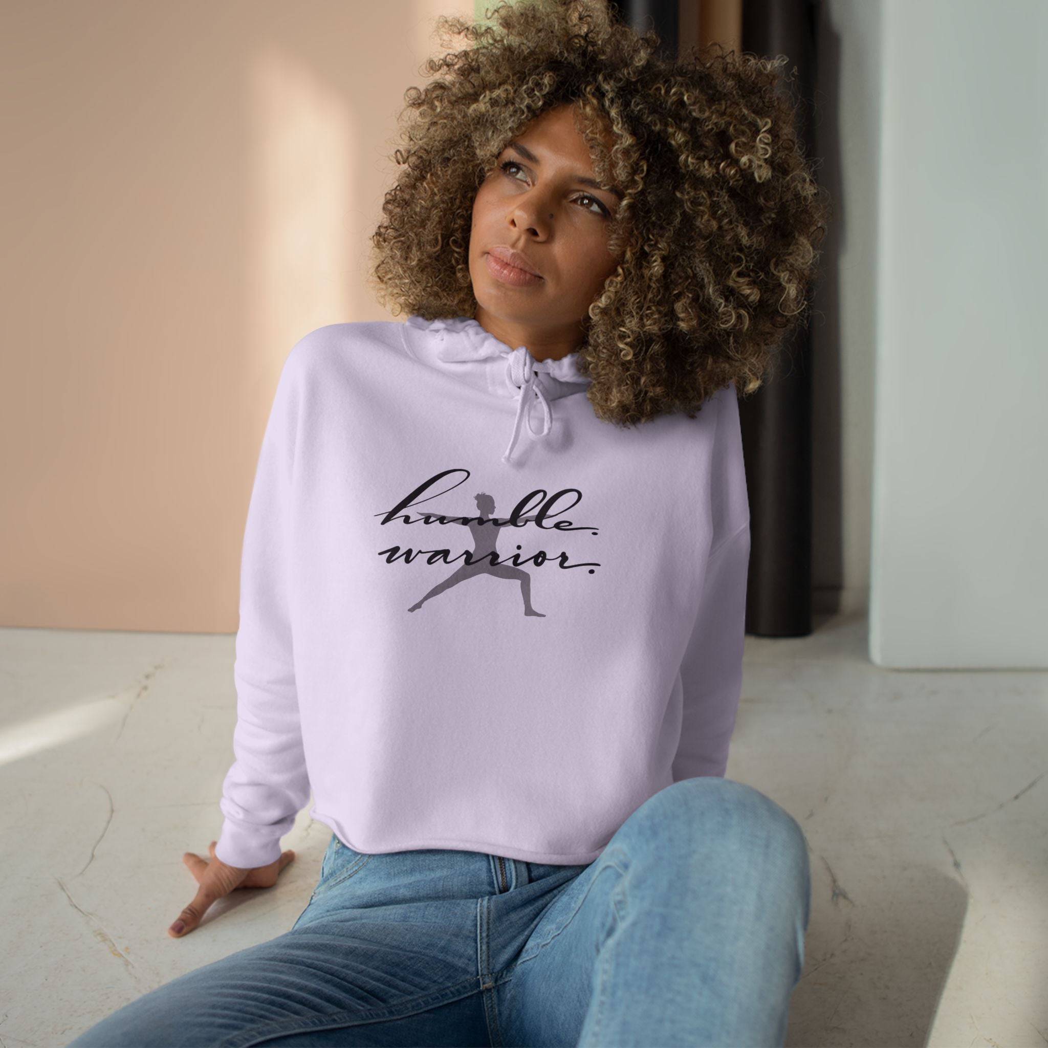 Humble Warrior Crop Hoodie - Motivational Fitness Apparel