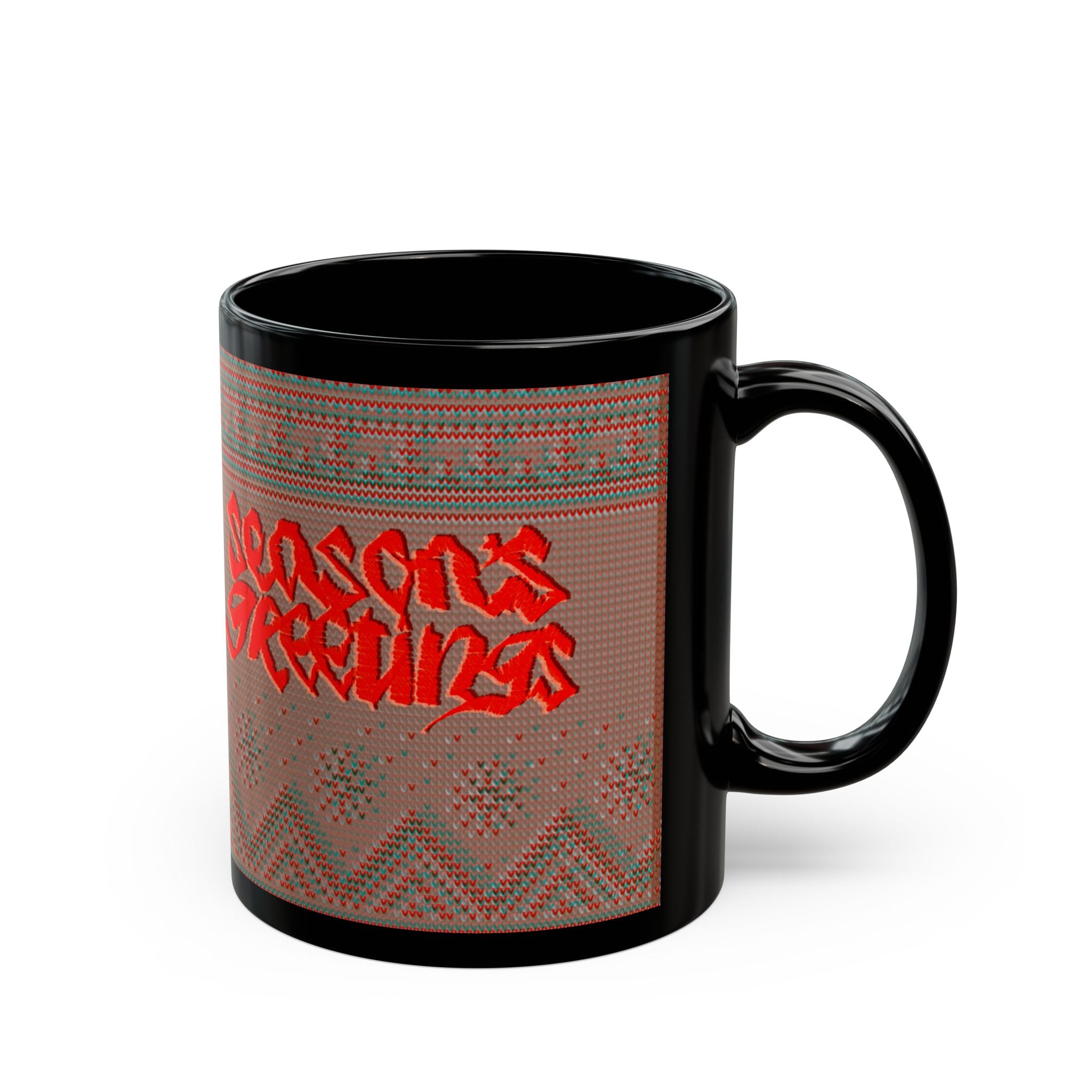 COZY CHRISTMAS SWEATER Black Mug (11oz)