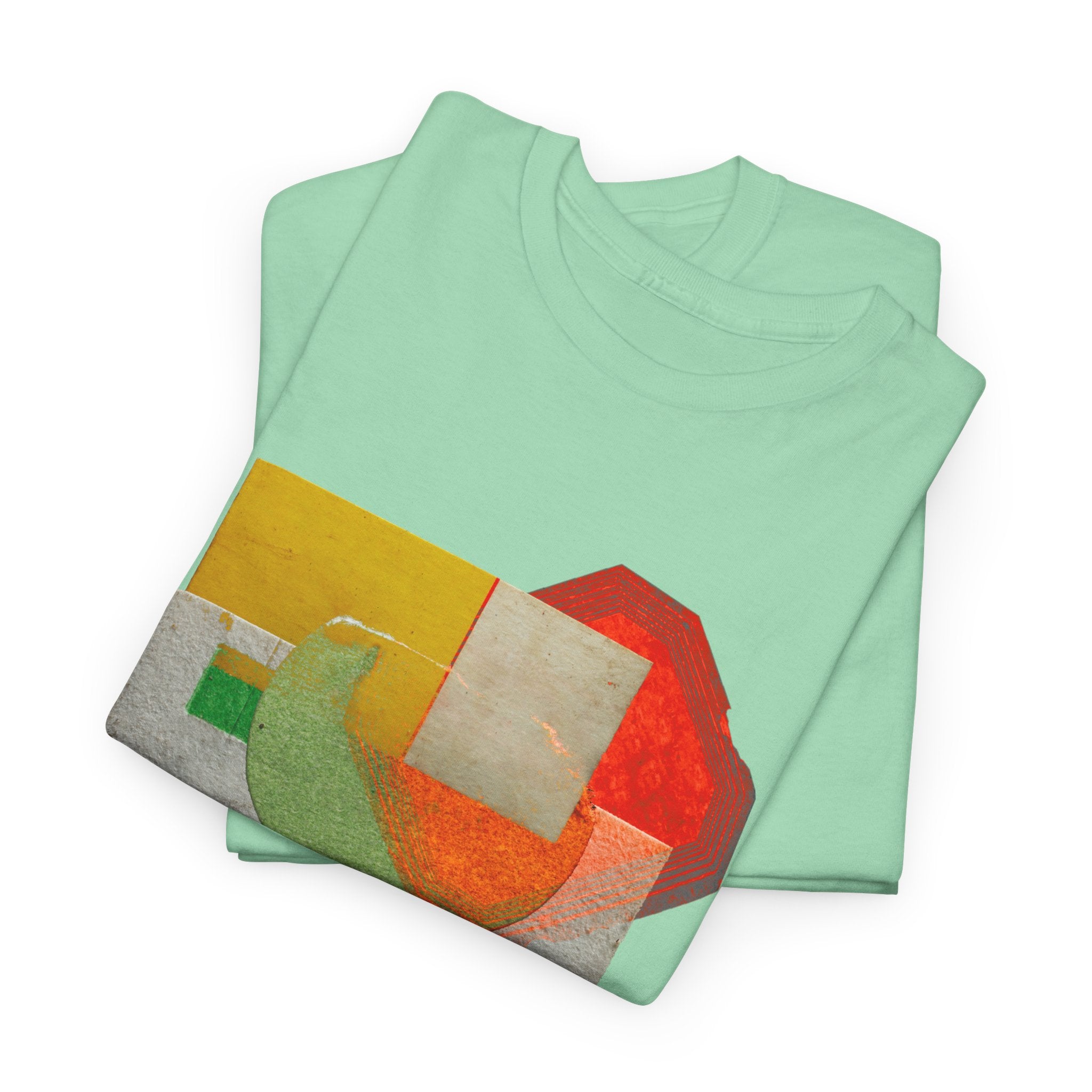 Modern Geometric Unisex Heavy Cotton Tee - Unique Artistic T-Shirt
