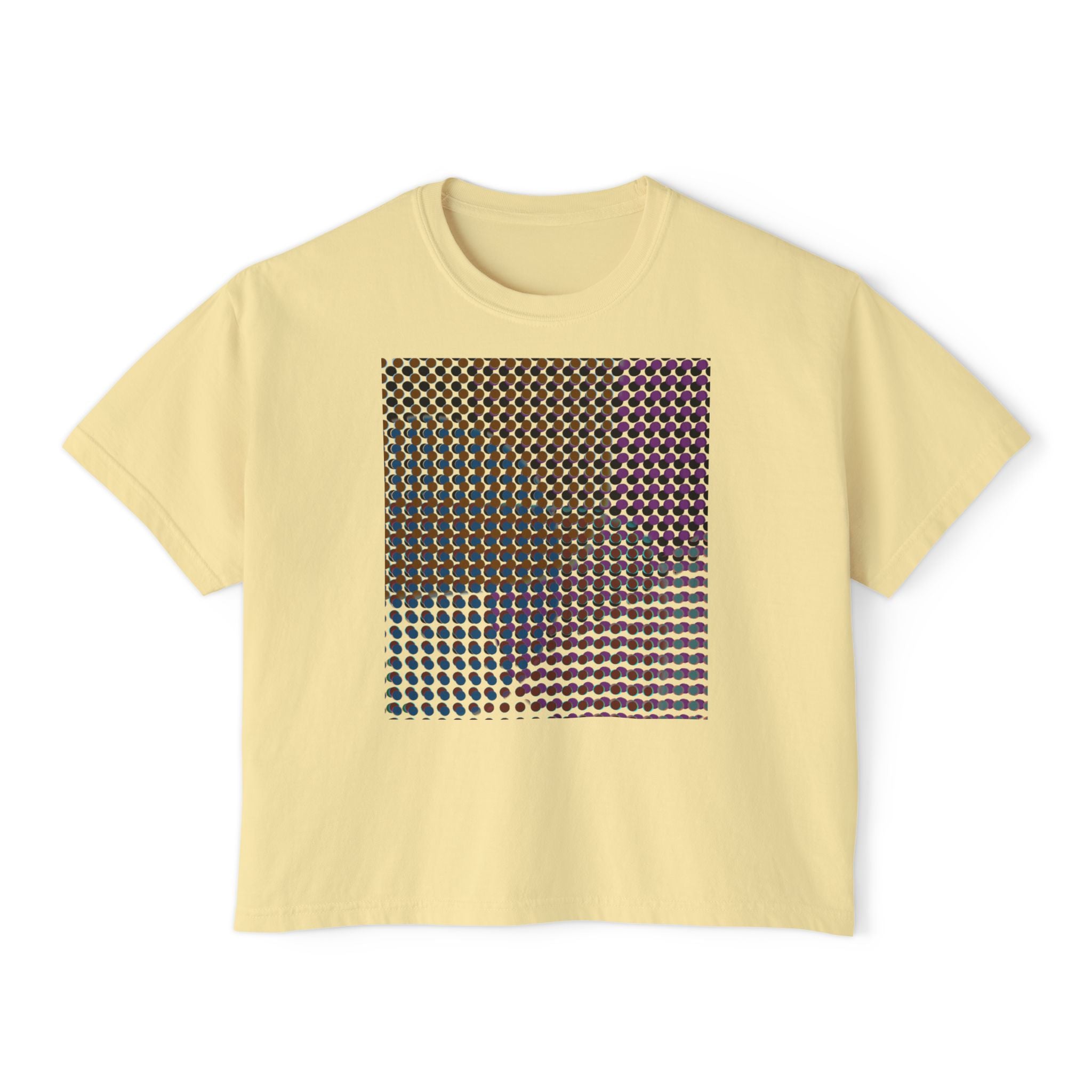 Chic Women's Boxy Tee - Modern Abstract Design