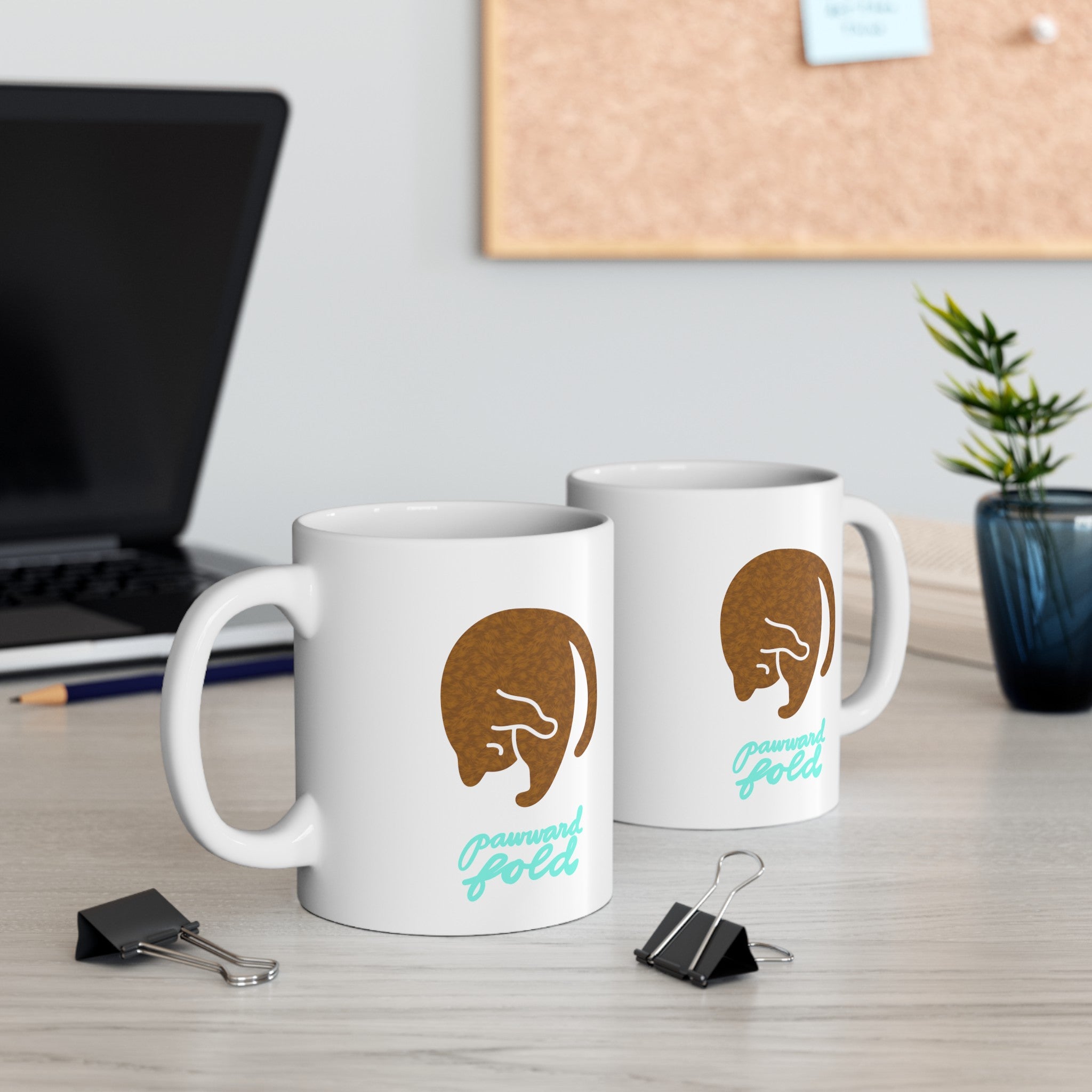 PAWWARD FOLD Ceramic Mug, (11oz)