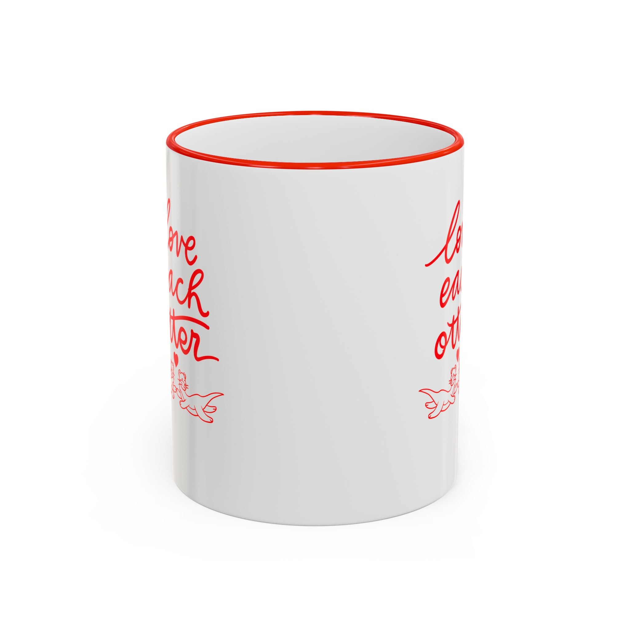 Love each otter Accent Rim & Handle Mug (11oz,)