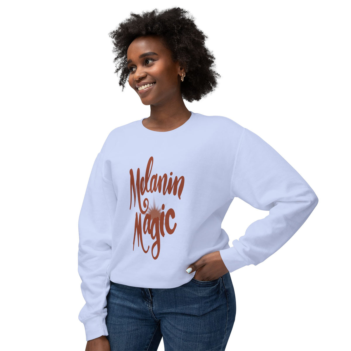 Melanin Magic Crewneck Sweatshirt — Comfort Fit Inspirational Graphic
