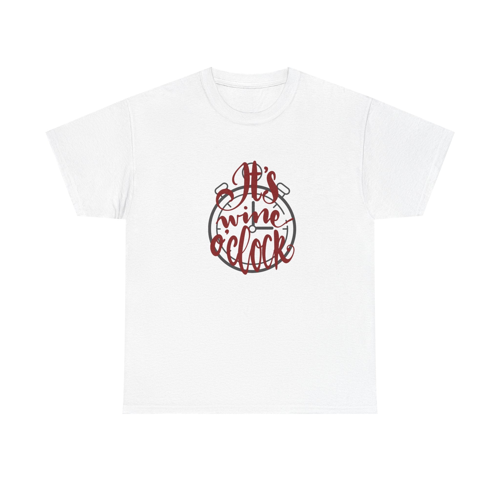 It's Wine O'Clock Unisex Heavy Cotton Tee - Perfect Gift for Wine Lovers