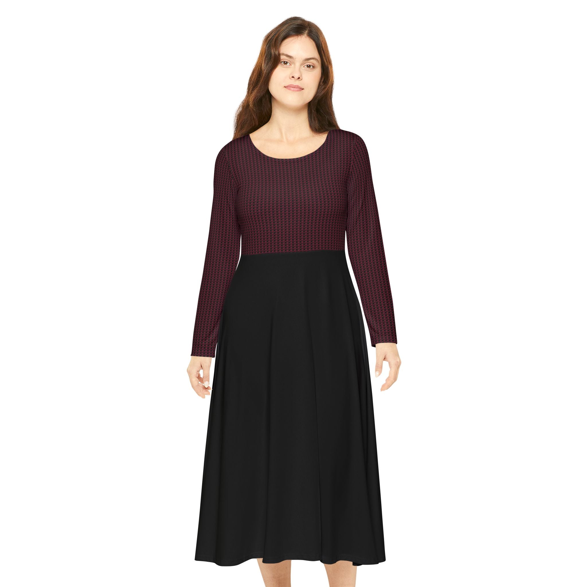 MODERN HOUNDSTOOTH Women's Long Sleeve Dress