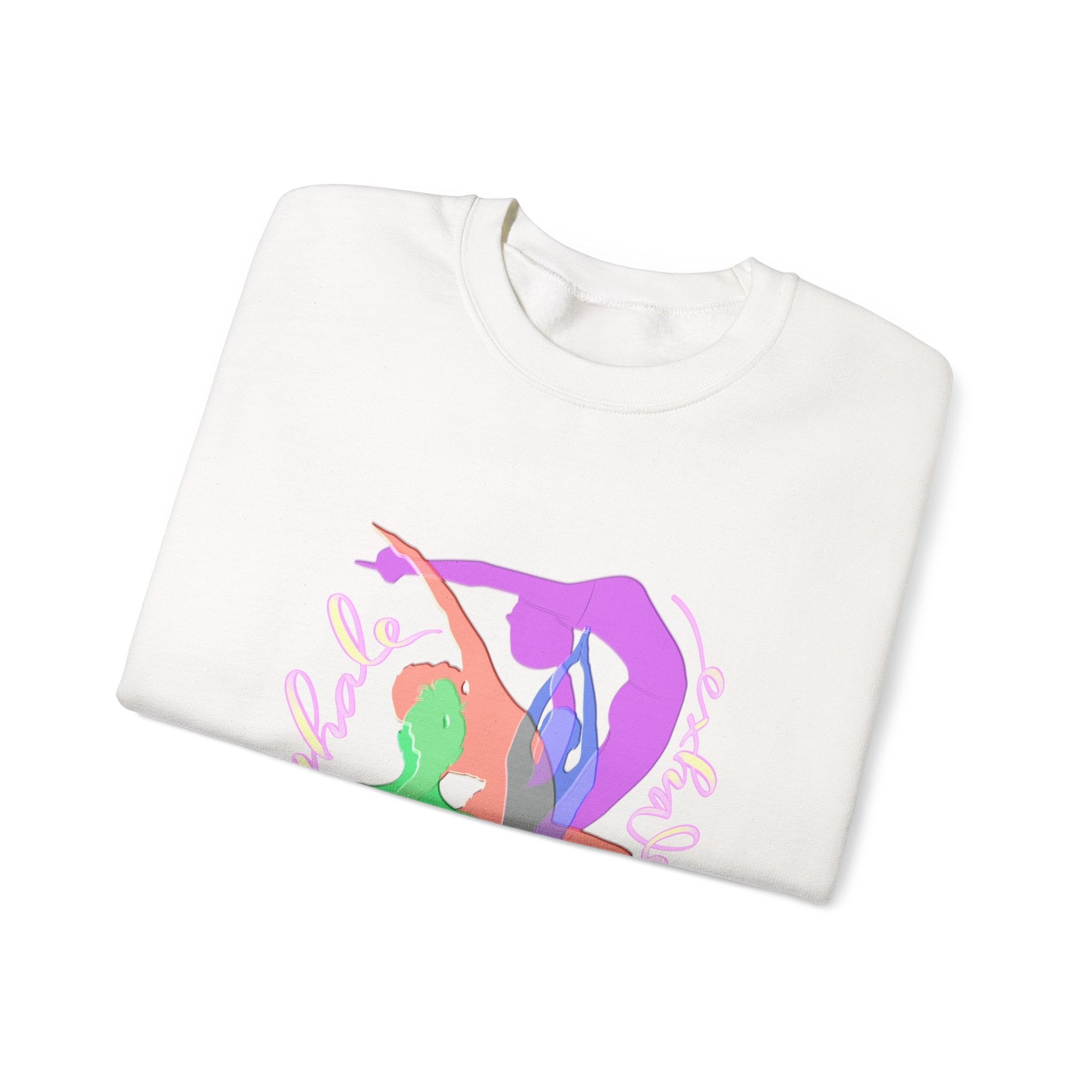 Inhale Exhale Yoga Sweatshirt - Unisex Heavy Blend™ Crewneck for Mindfulness and Relaxation