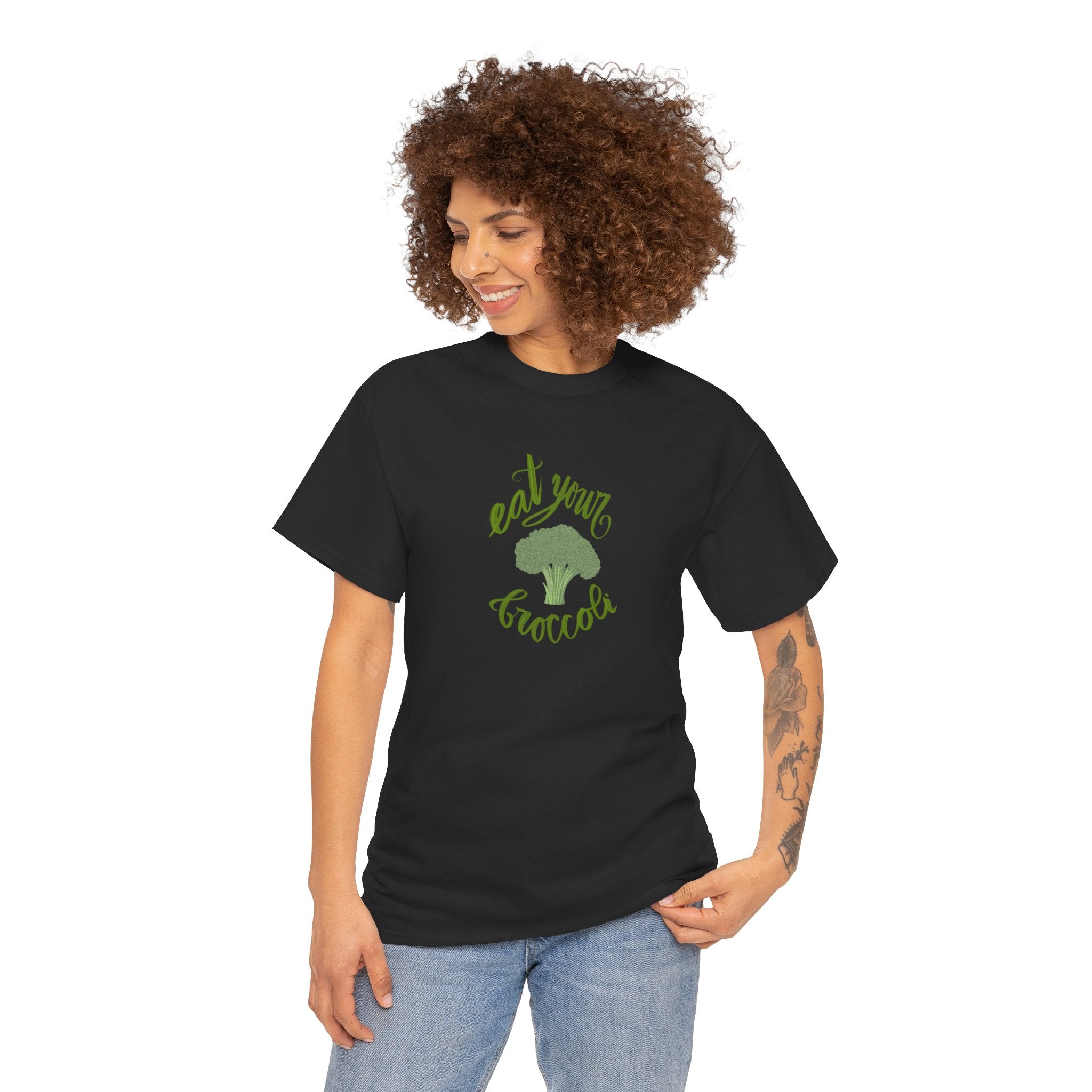 EAT YOUR BROCCOLI Unisex Heavy Cotton Tee