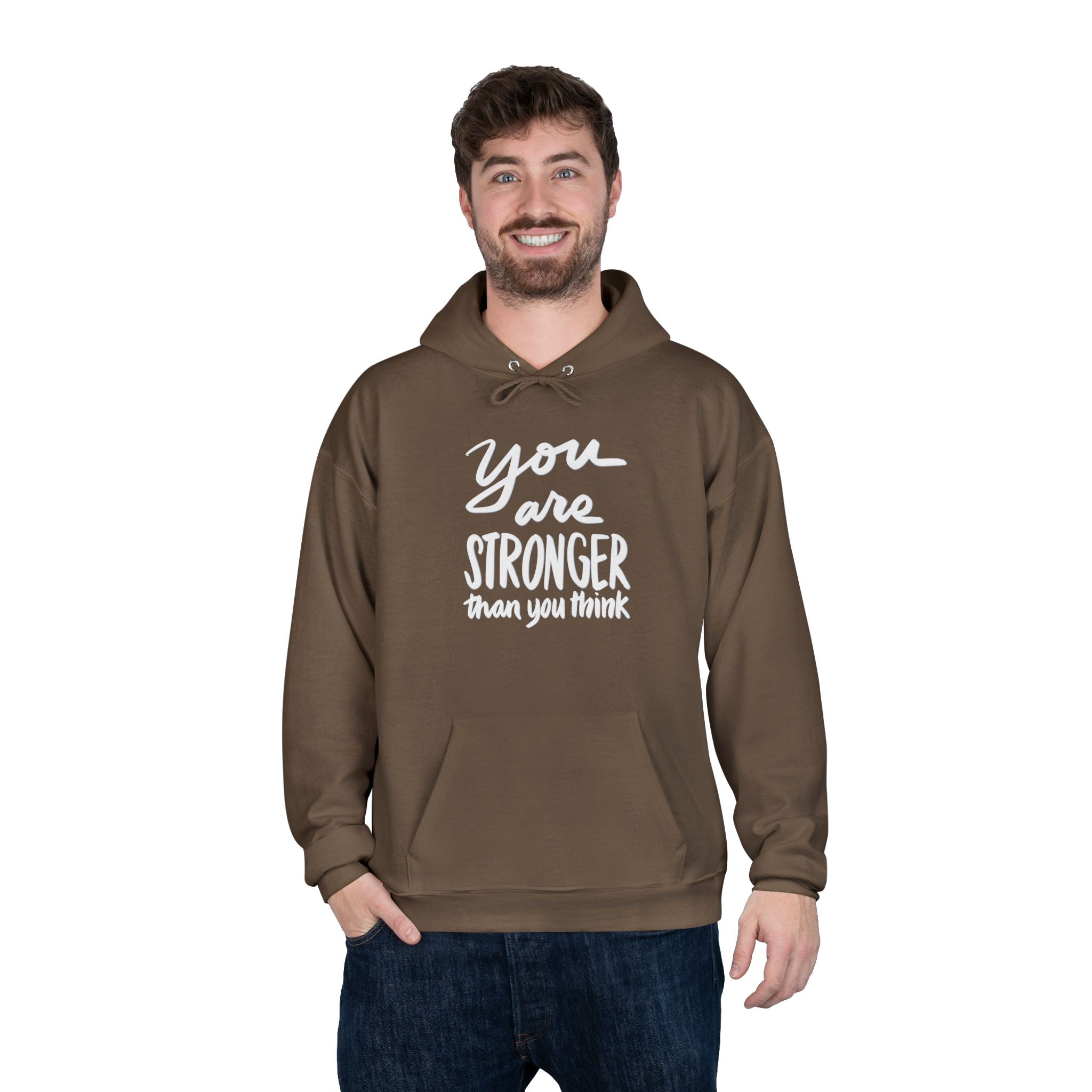 Inspirational Eco-Friendly Hoodie - 'You are Stronger Than You Think'
