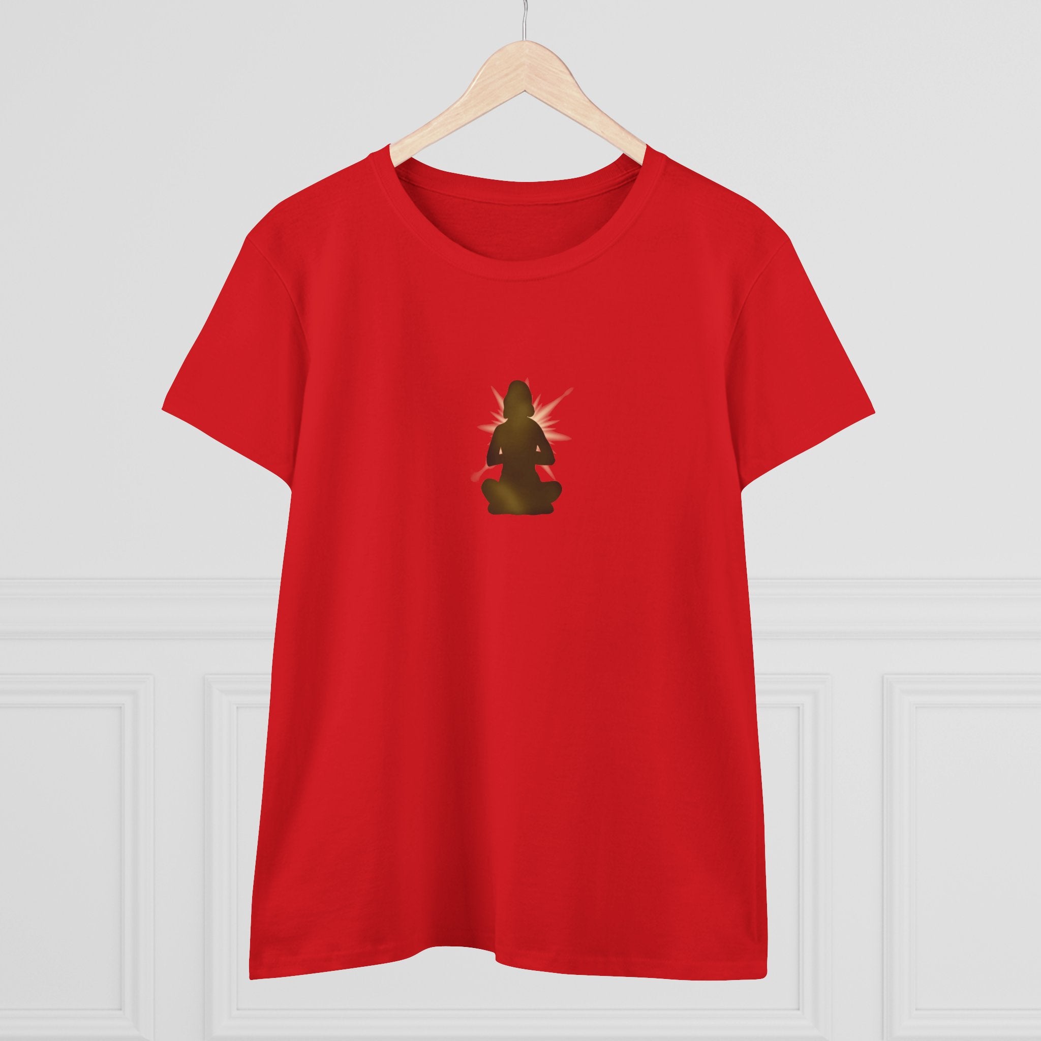 Meditation Silhouette Tee — Women's Yoga Cotton T‑Shirt