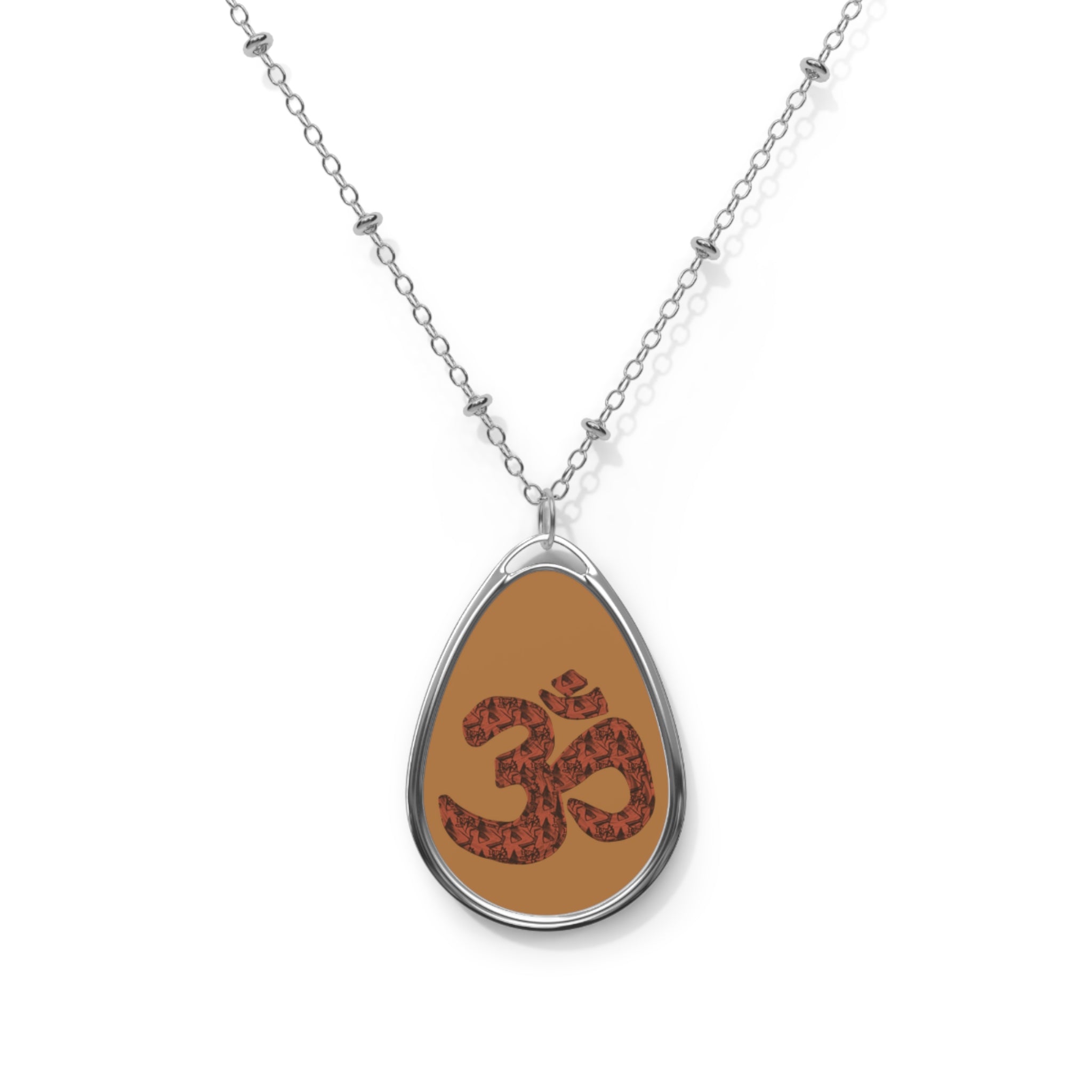OM Oval Necklace - Teardrop Pendant for Mindfulness and Style