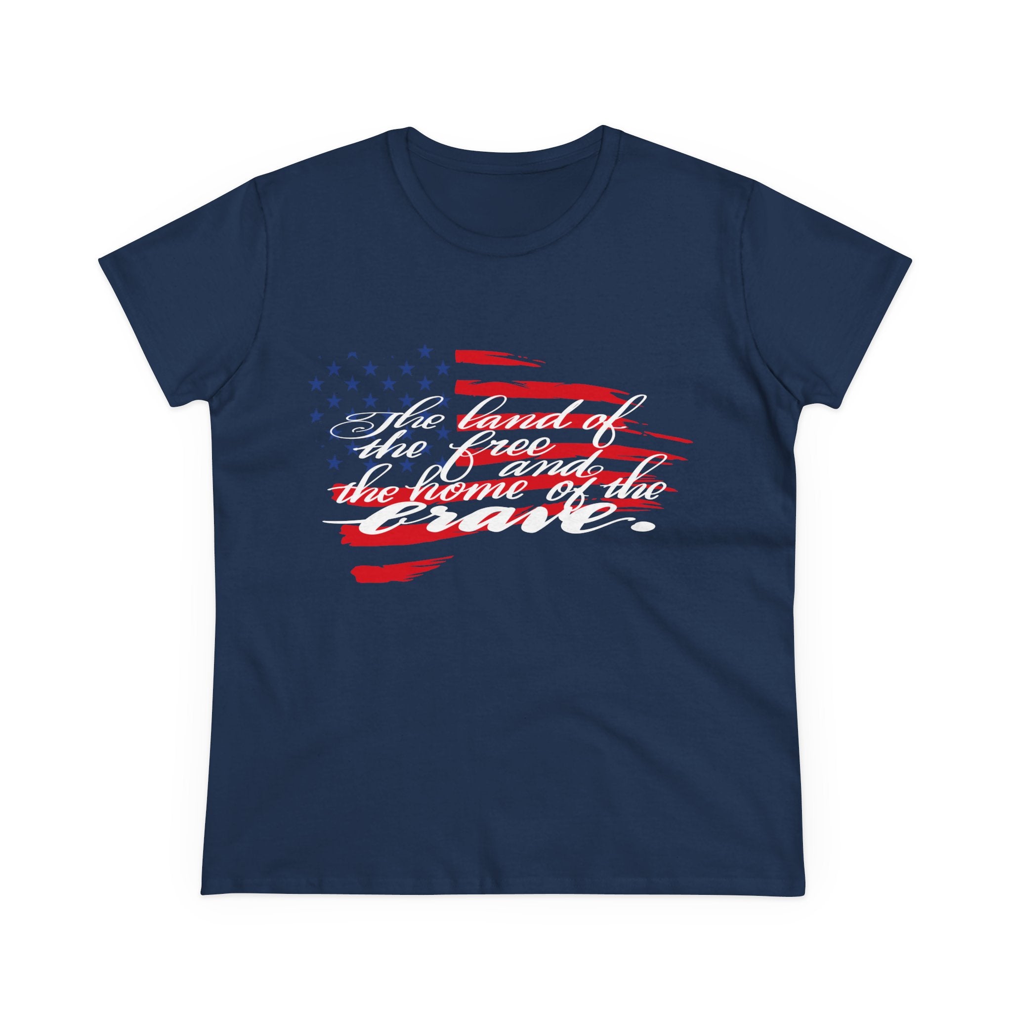 Hand-drawn calligraphy Tee - Flag with Land of the Free