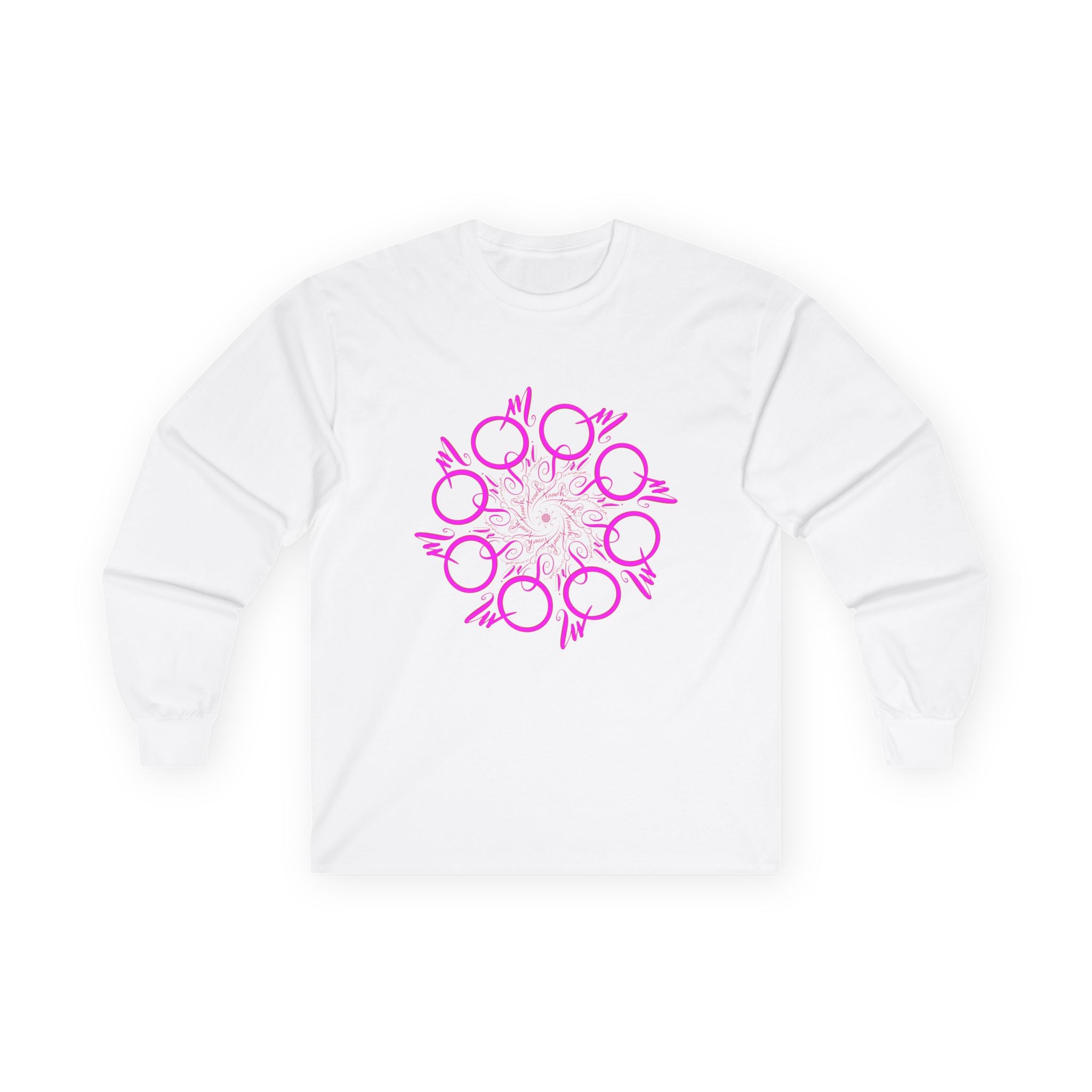 Long Sleeve Tee with Pink Mandala Design