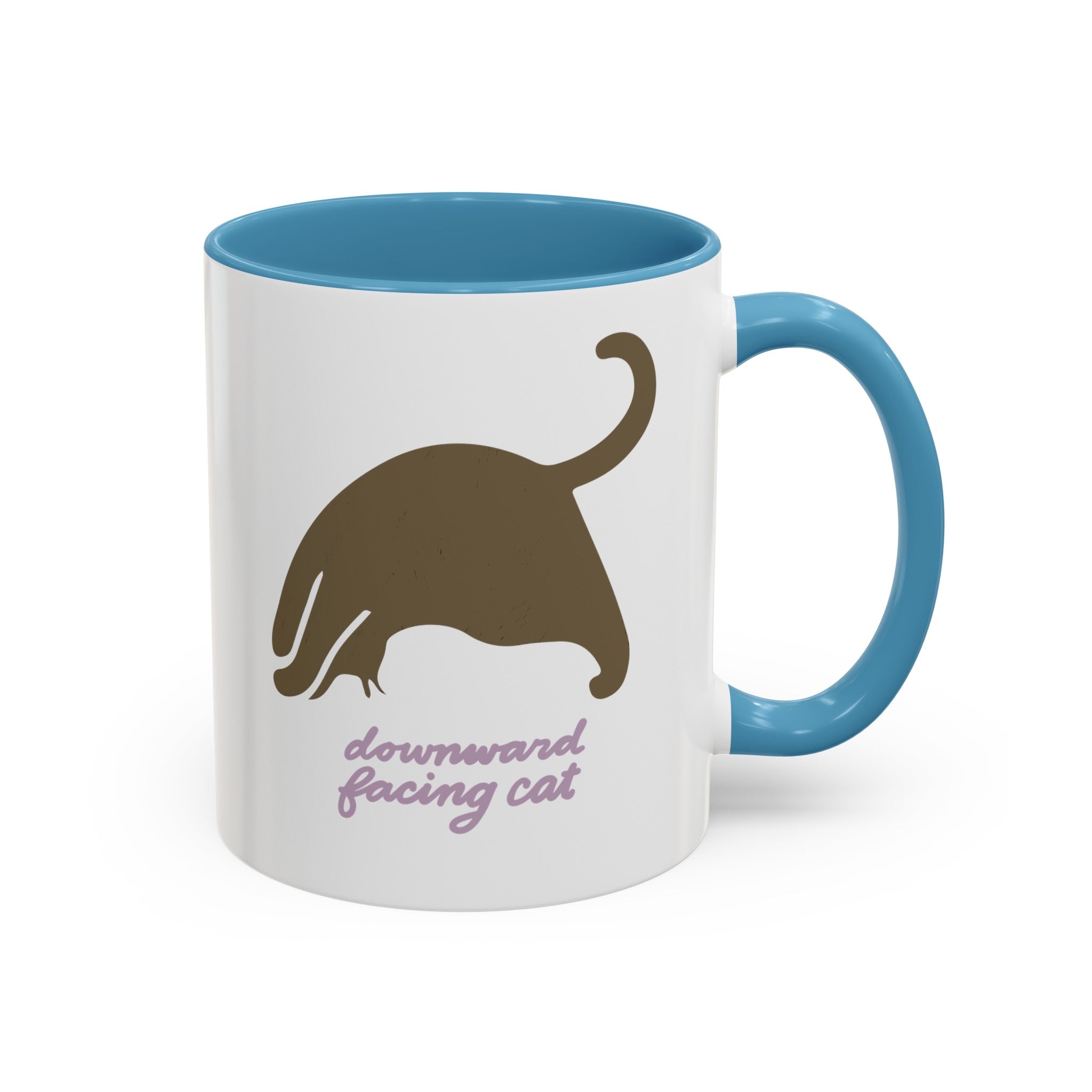 DOWNWARD FACING CAT Accent Coffee Mug (11 oz)