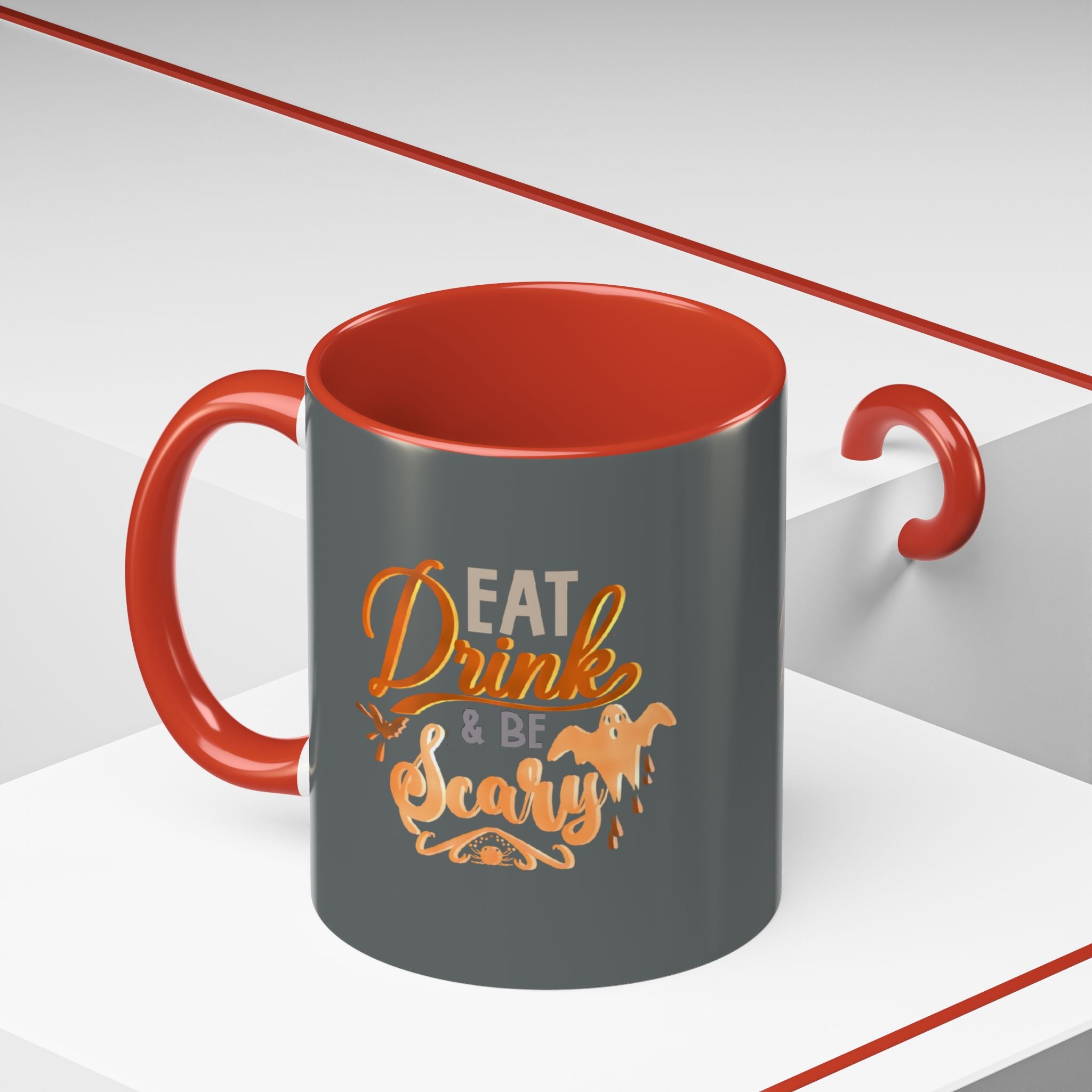 EAT DRINK AND BE SCARY Accent Coffee Mug (11 oz)