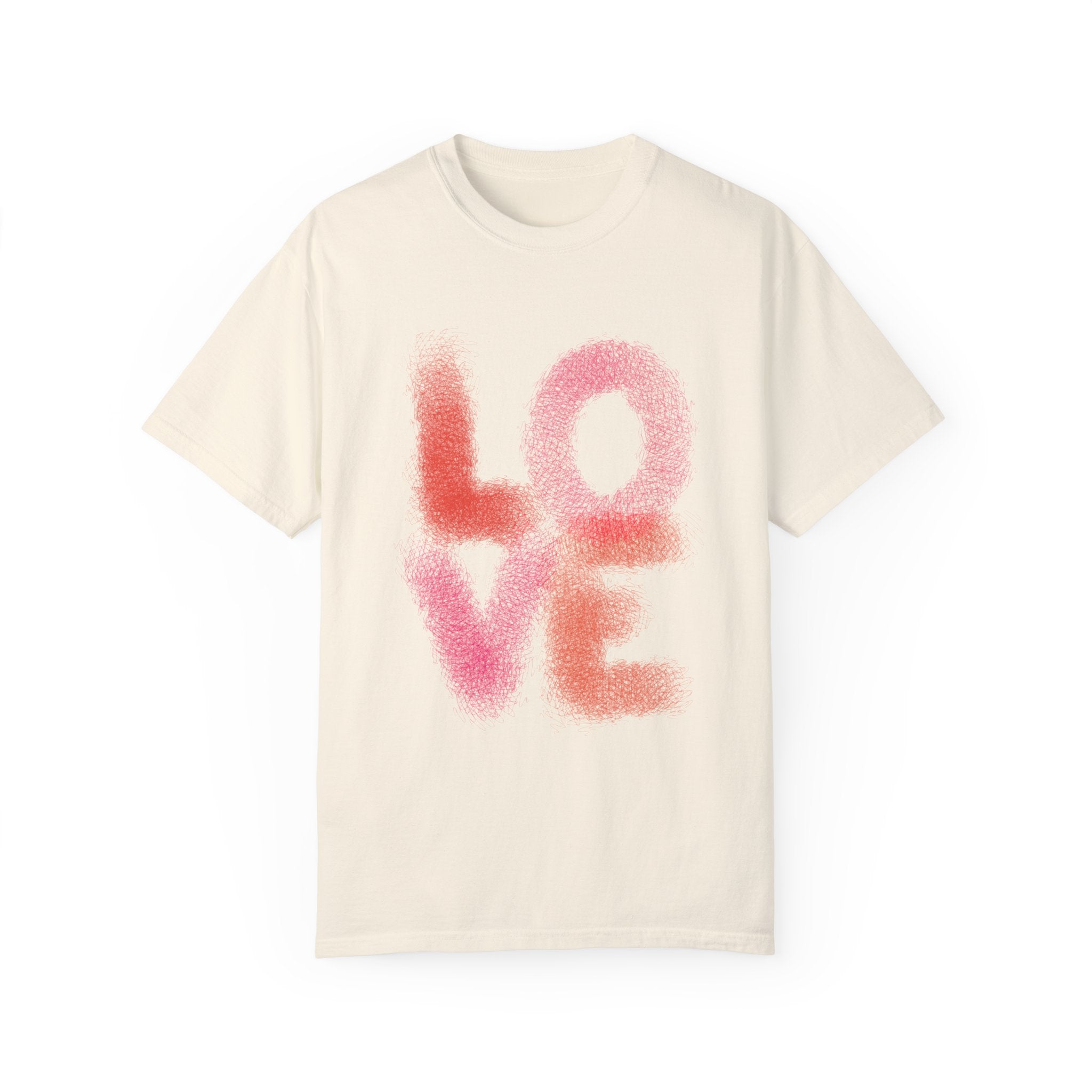 LOVE SCRIBBLES Unisex Garment-Dyed T-shirt
