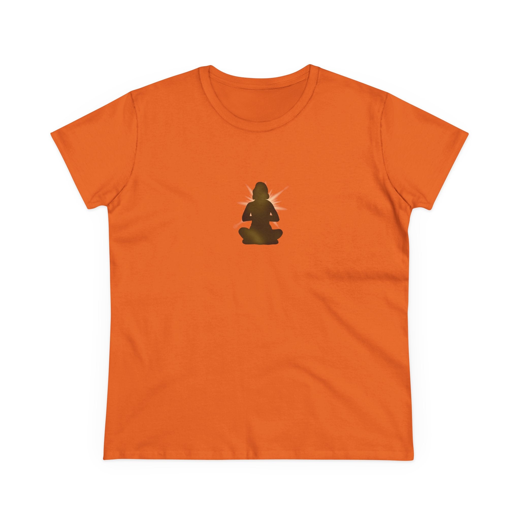 Meditation Silhouette Tee — Women's Yoga Cotton T‑Shirt