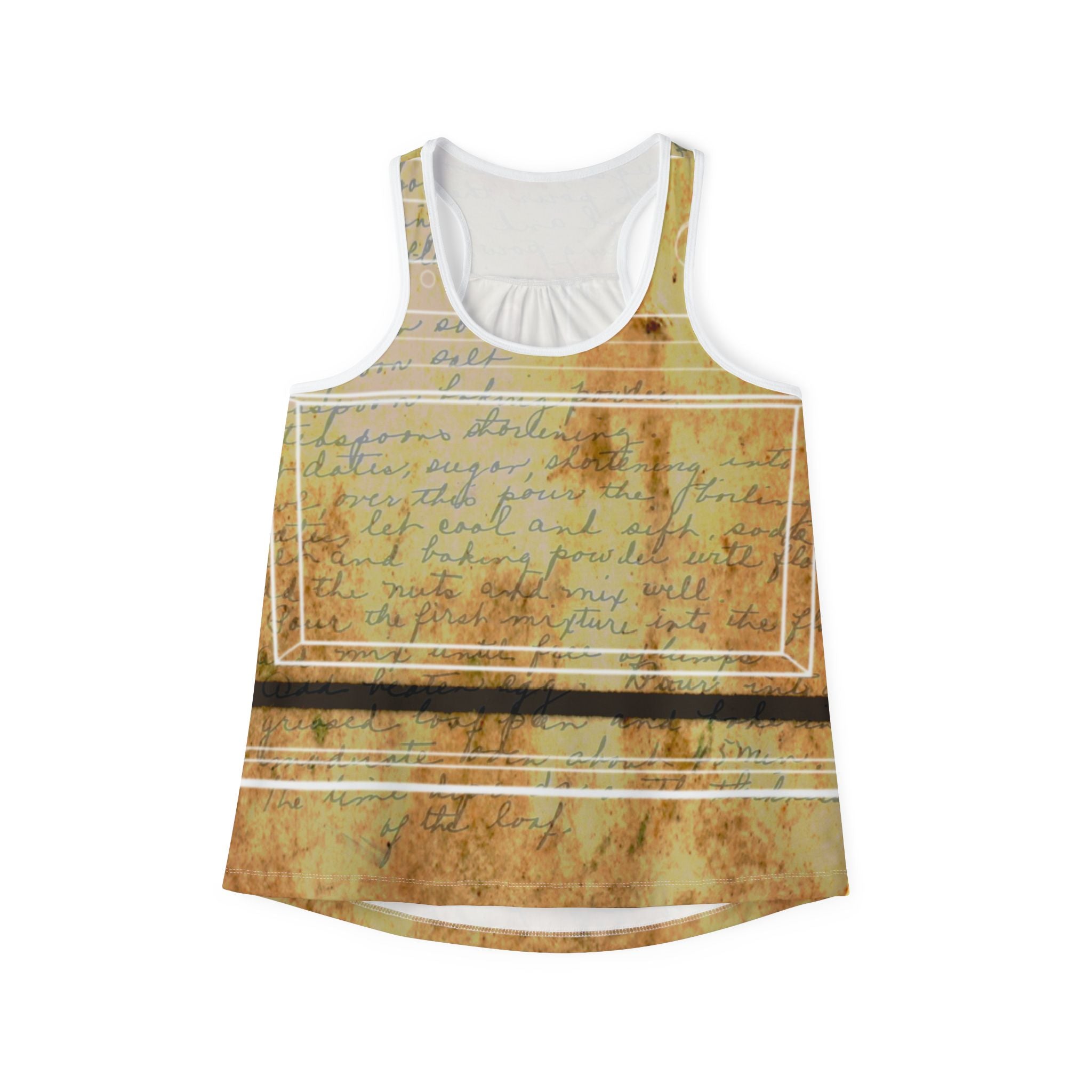 Vintage-Inspired Women’s Tank Top with Handwritten Notes Design - Perfect for Summer Outings and Casual Wear