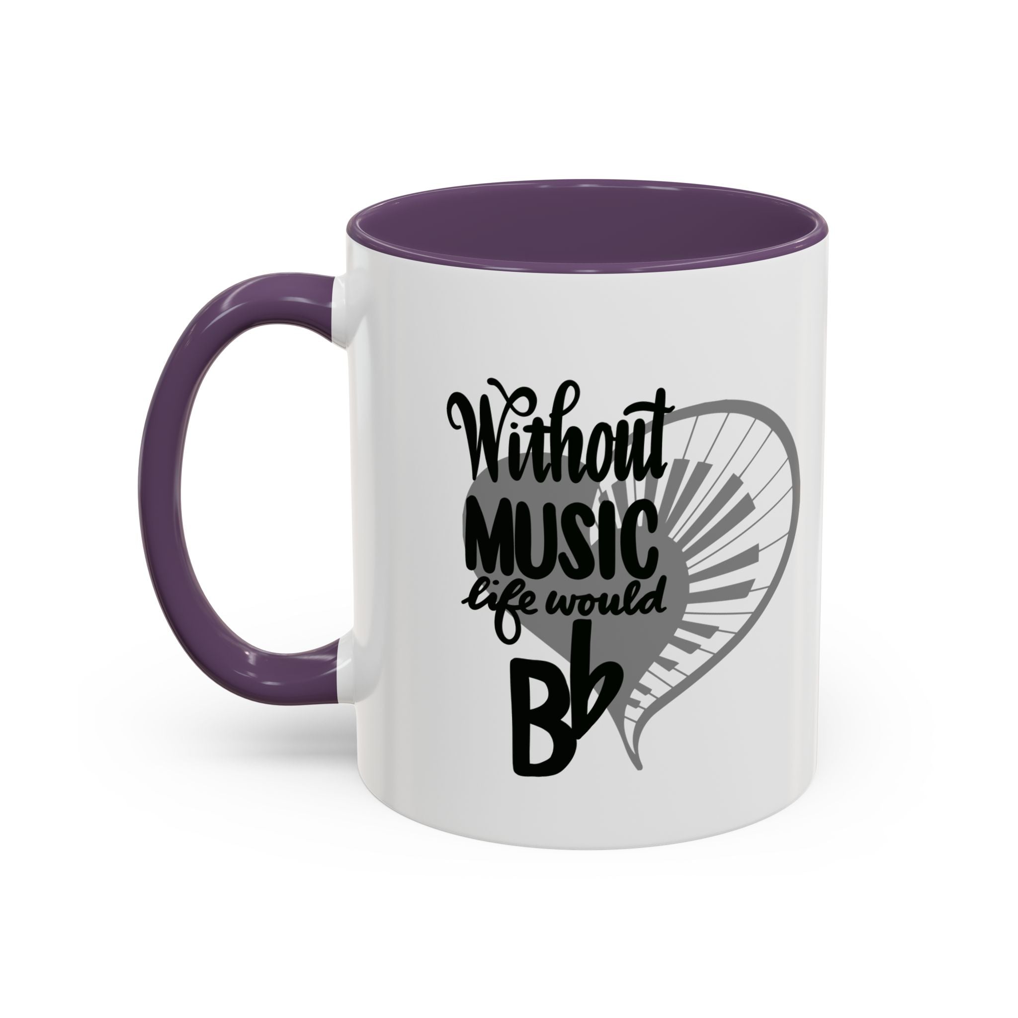 Inspirational Music Accent Coffee Mug - "Without Music Life Would Be Bb" - Perfect for Musicians and Music Lovers