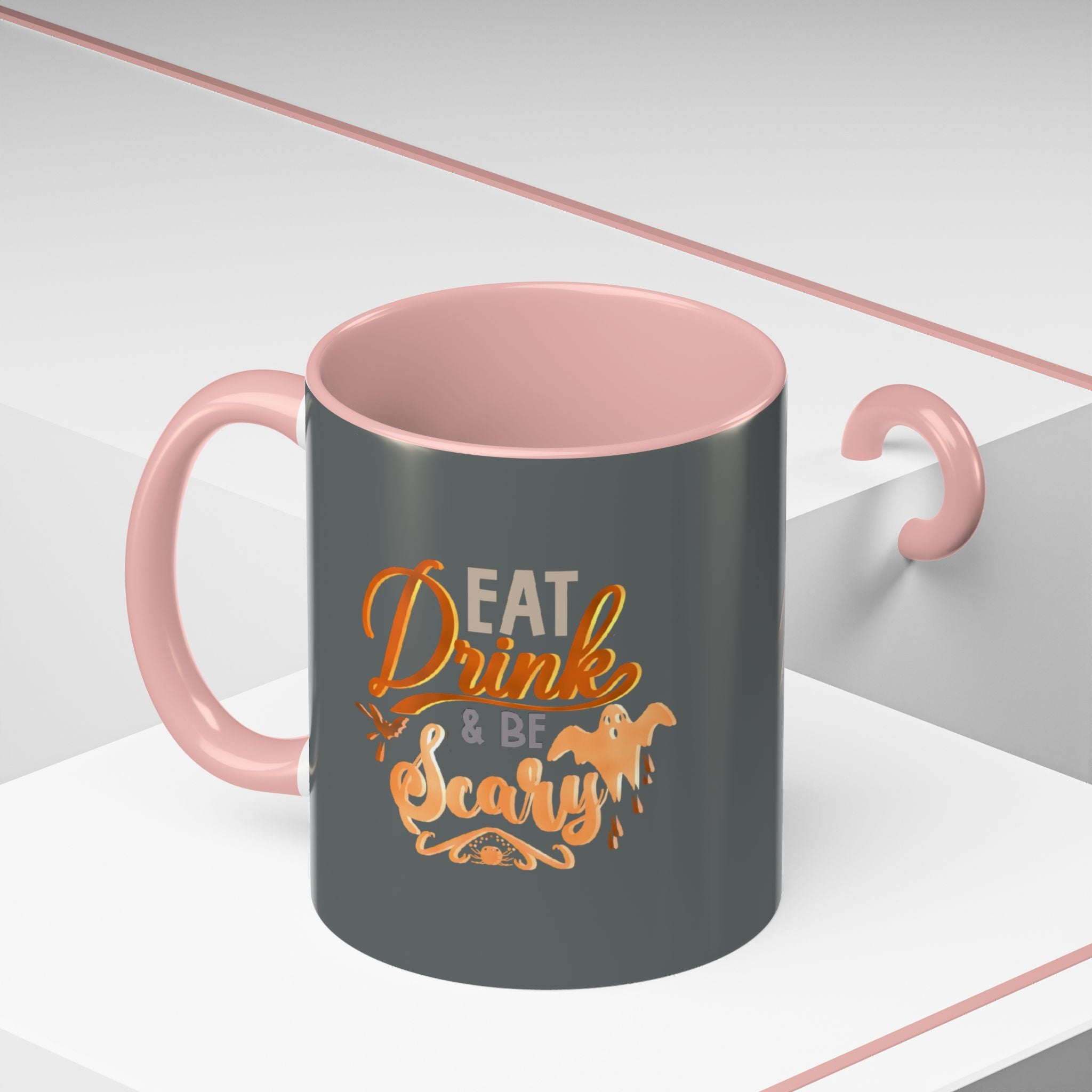 EAT DRINK AND BE SCARY Accent Coffee Mug (11 oz)